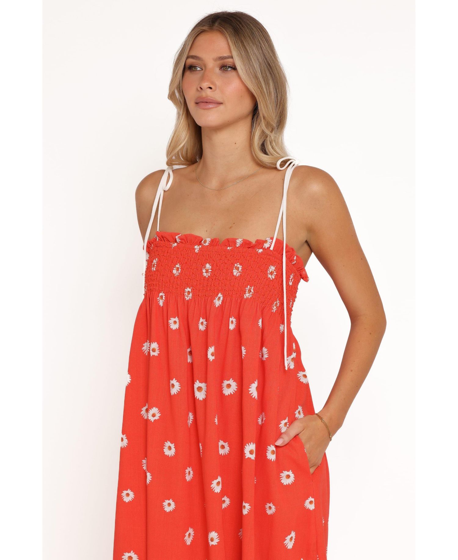 Women's Josie Floral Square-Neckline Smocked-Bodice Maxi Dress