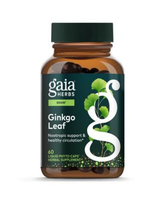 Ginkgo Leaf - Traditionally Used to Support Healthy Circulation and Brain Function - 60 Liquid Phyto-Caps (30 Servings)