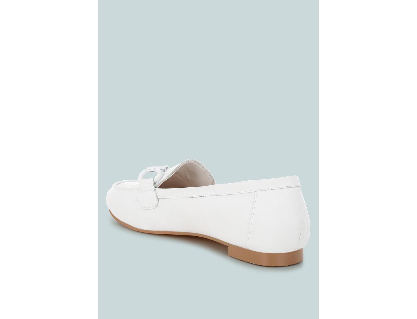 Женские туфли Rag & Co Taranis Monochromatic Horsebit Real Leather, цвет: Белый кожаный — фото 8