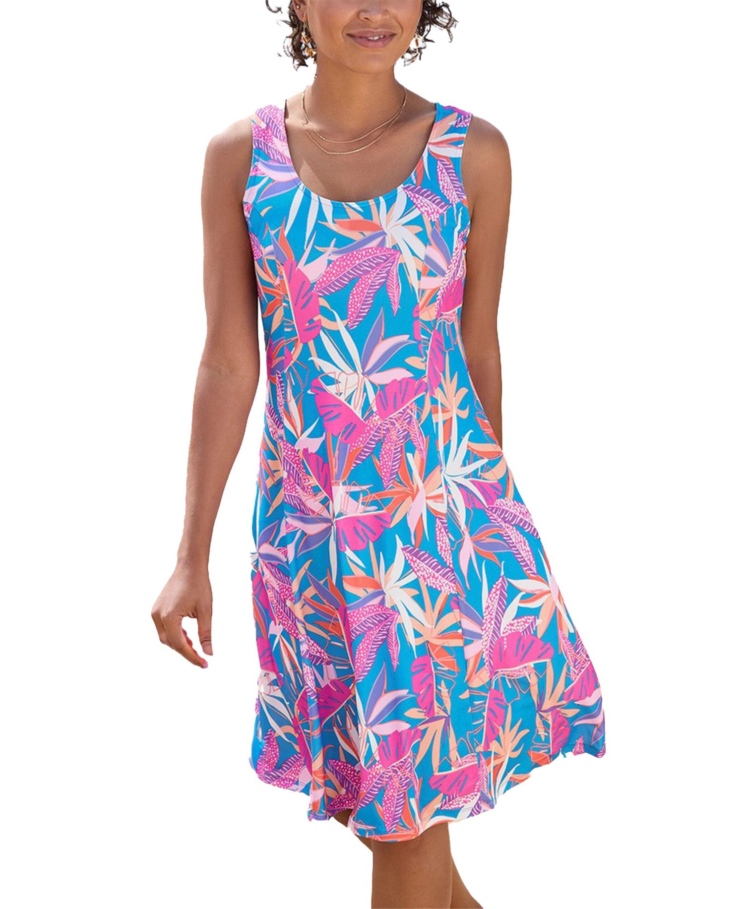 Women's Floral-Print A-Line Strappy-Back Sundress