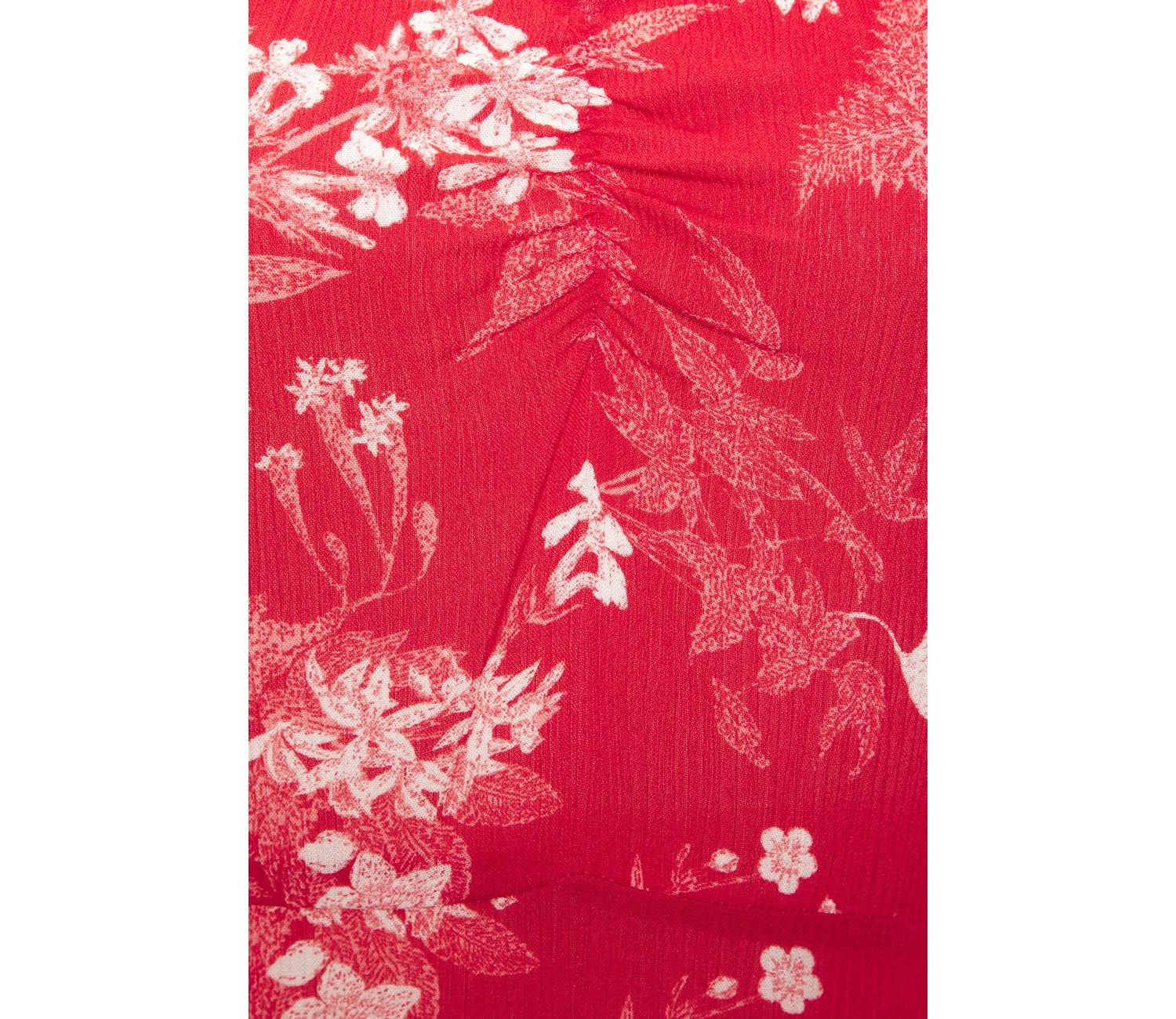 Women's Floral-Print A-Line Sweetheart Midi Dress