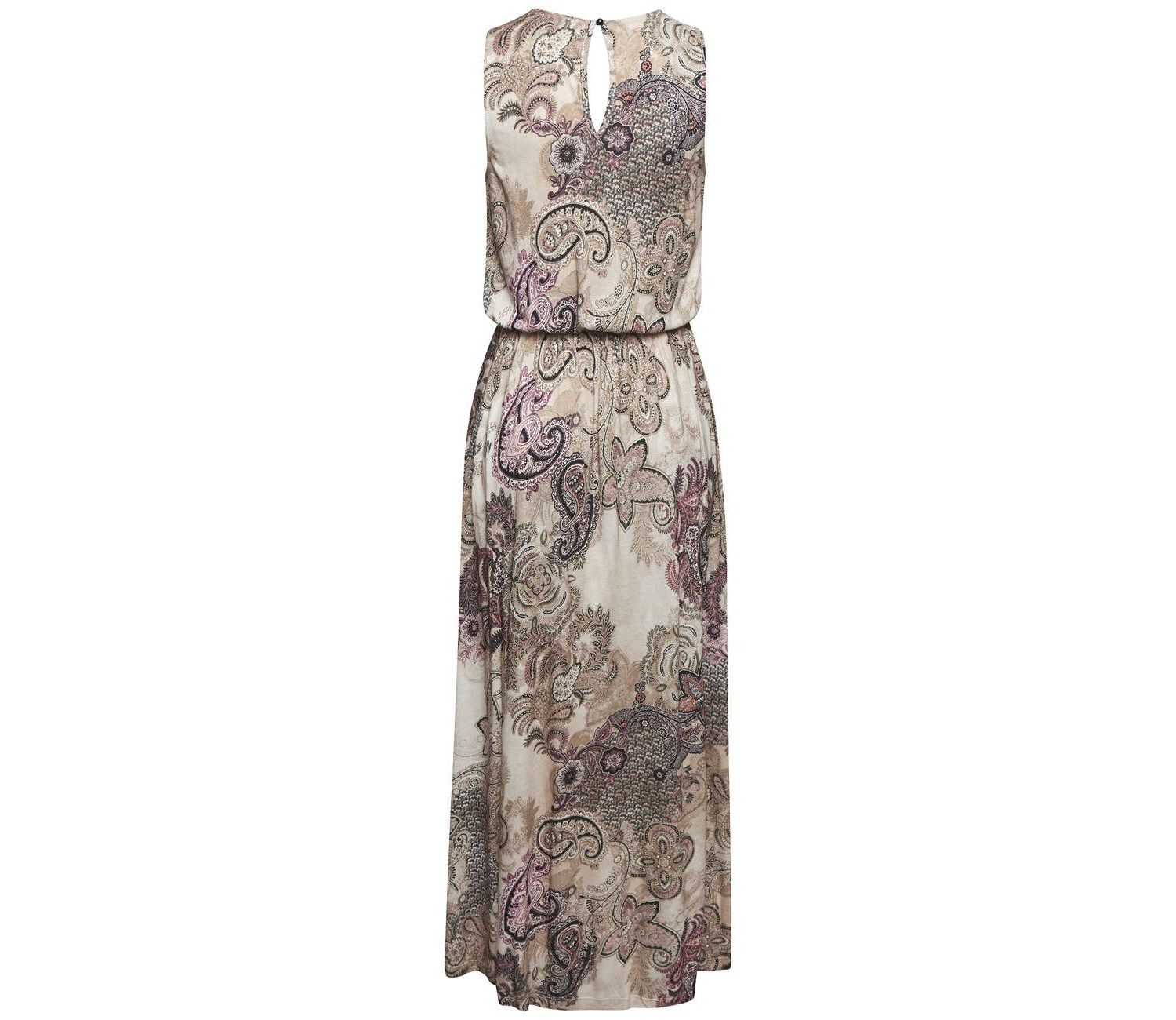 Women's Printed Side-Slit Maxi Dress with Pockets