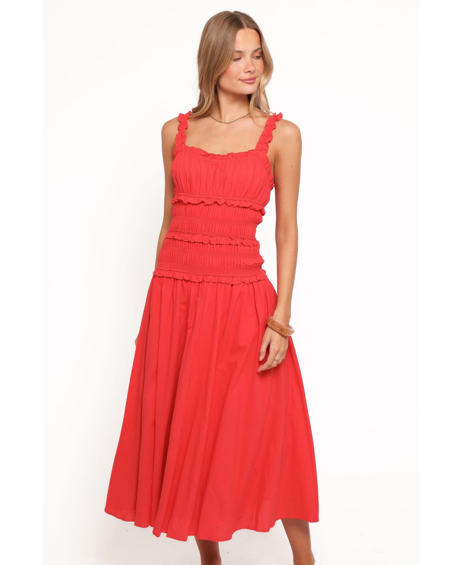 Women's Enola Square Neck A-Line Midi Dress