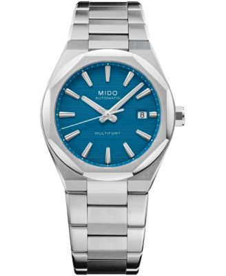 Men's Swiss Automatic Multifort 8 One Crown Silver-Tone Stainless Steel Watch 40mm