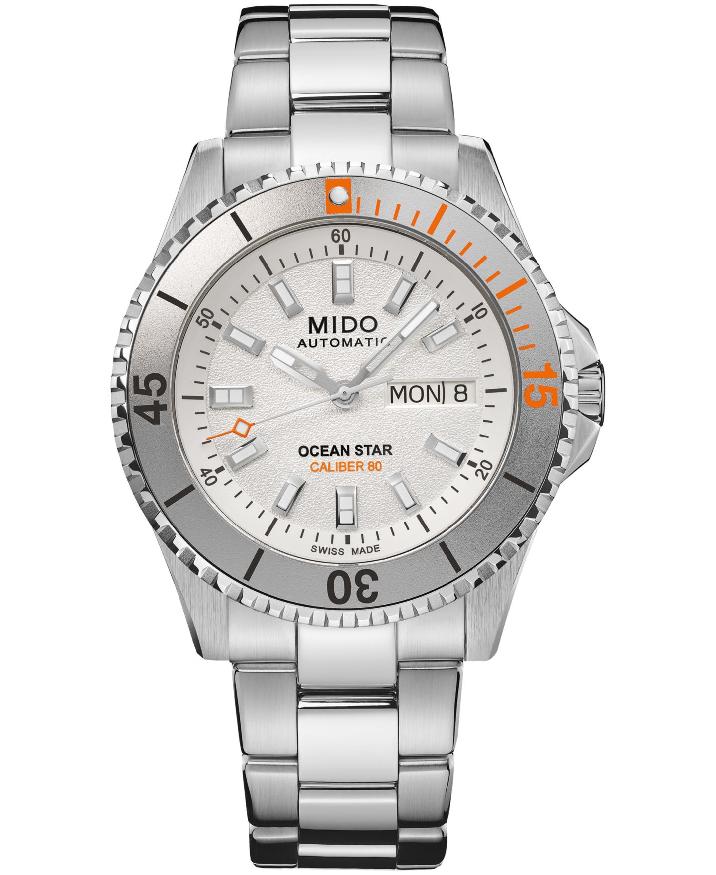 Мужские часы Mido Ocean Star 200 Swiss Automatic Silver Stainless Steel Watch 41mm — фото 1