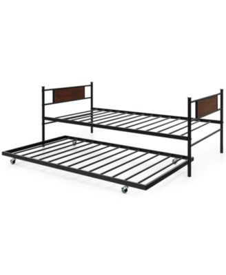 Twin Size 2 in 1 Daybed Frame with Pullout Trundle