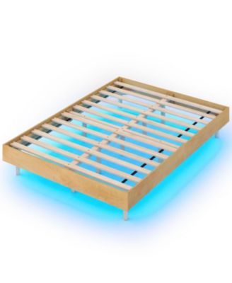 Twin Full Queen Size Floating Bed Frame with LED Lights for Bedroom Full