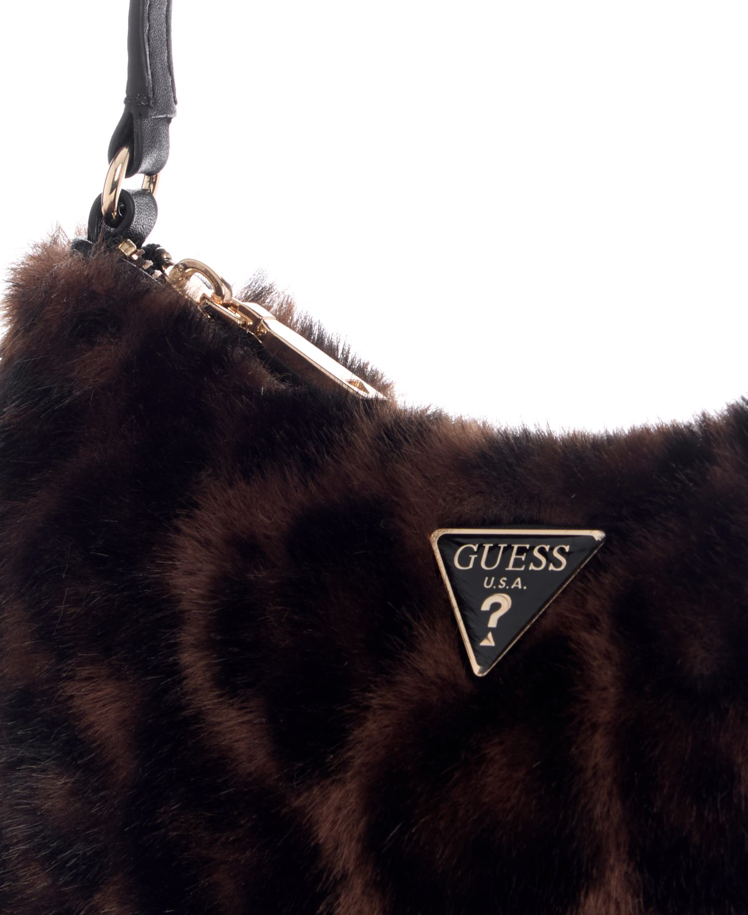 Shimmer Faux Fur Small Shoulder Handbag