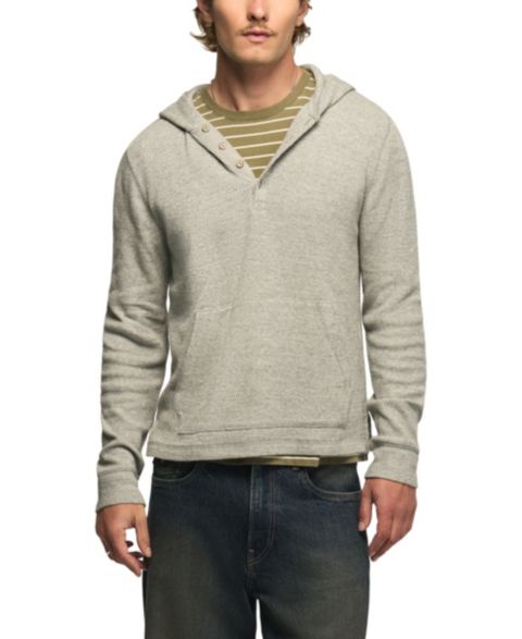 Мужское худи Lucky Brand Birdseye Thermal, цвет: Меланжевый серый