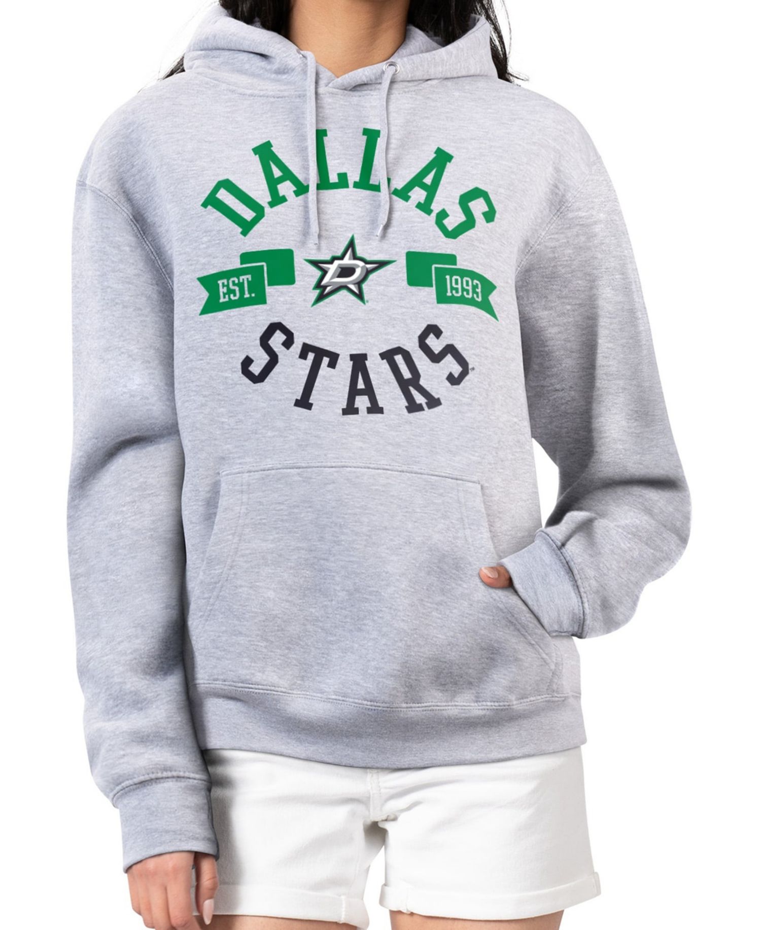 Women's Heather Gray Dallas Stars City Graphic Fleece Pullover Hoodie