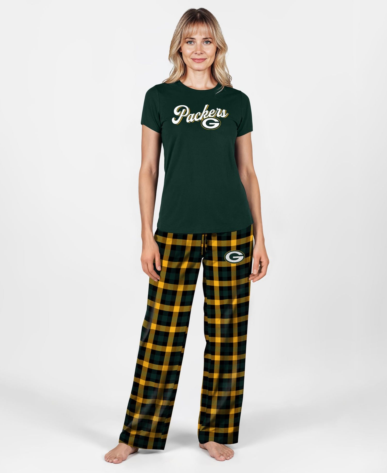 Women's Green Green Bay Packers Highland Sleep Set