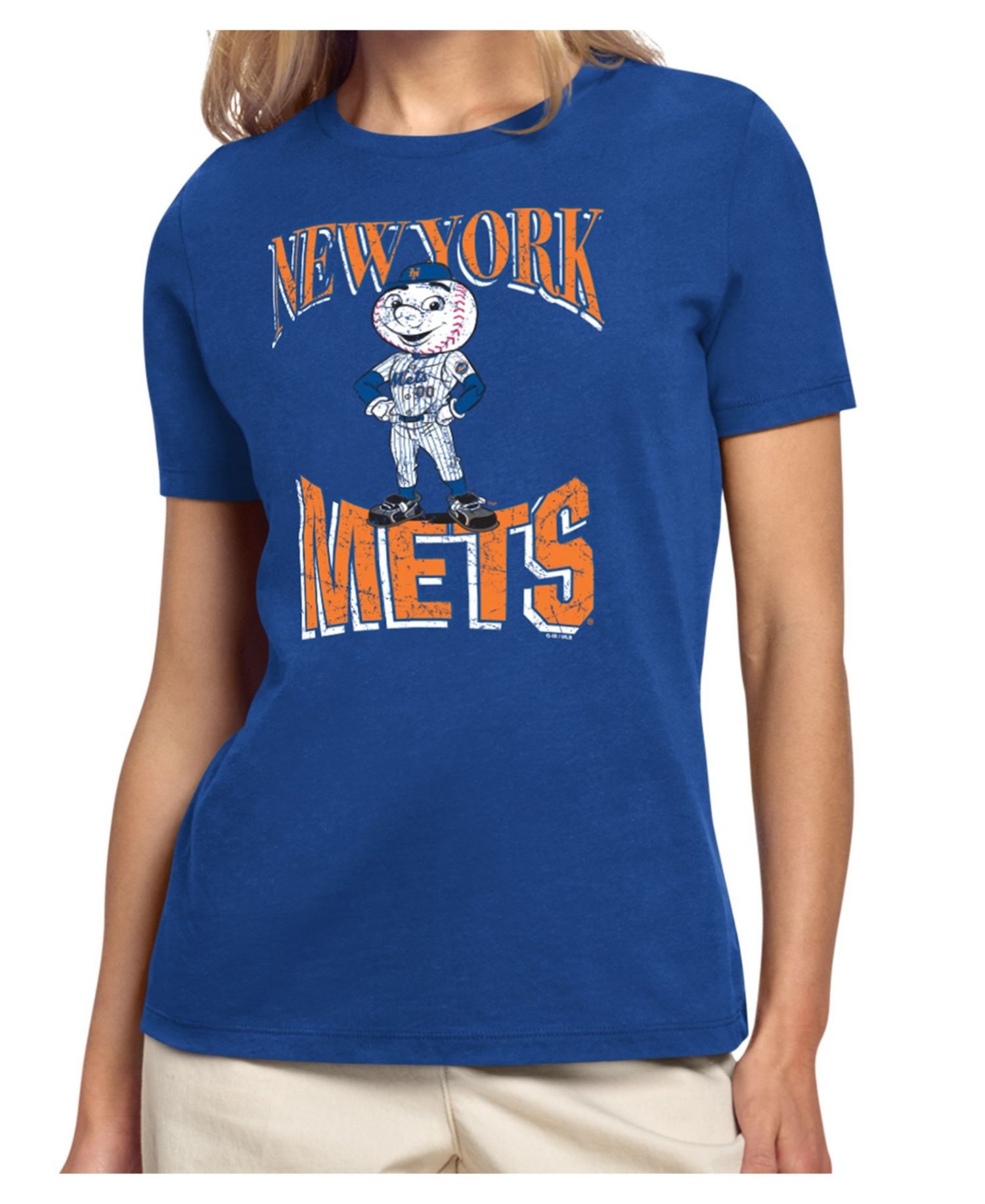 Women's Royal New York Mets Team Motif Mascot T-Shirt