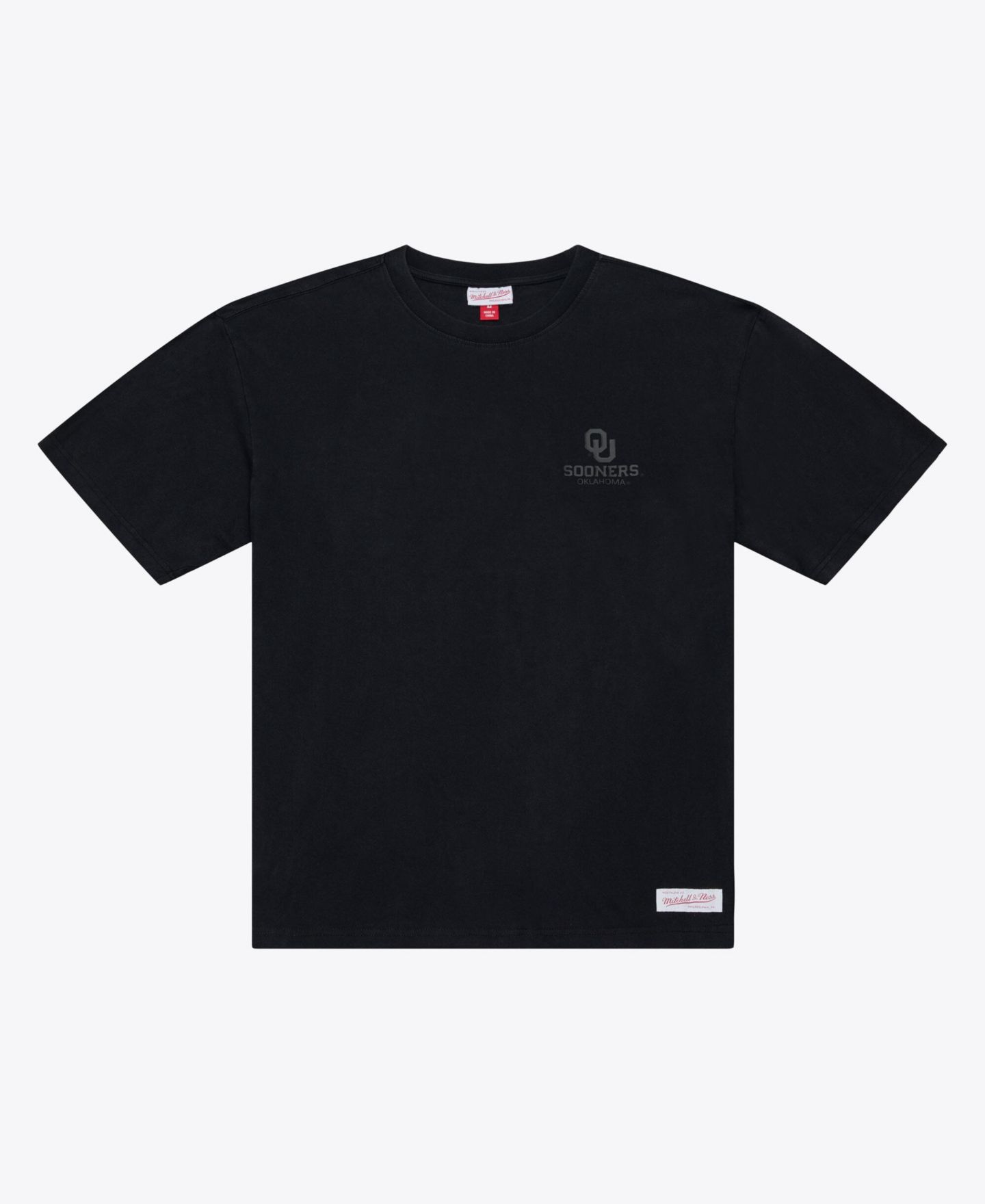 Мужская футболка Mitchell & Ness Black Oklahoma Sooners Monochrome Icon — фото 1