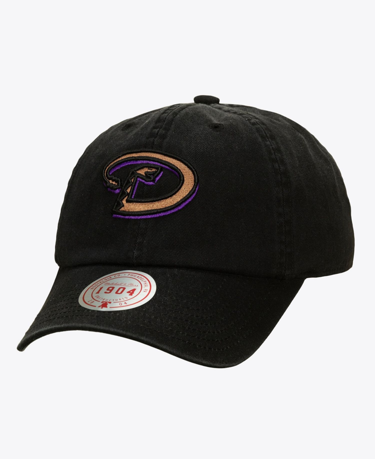 Men's and Women's Black Arizona Diamondbacks 1904 Soft Wash Cooperstown Adjustable Hat
