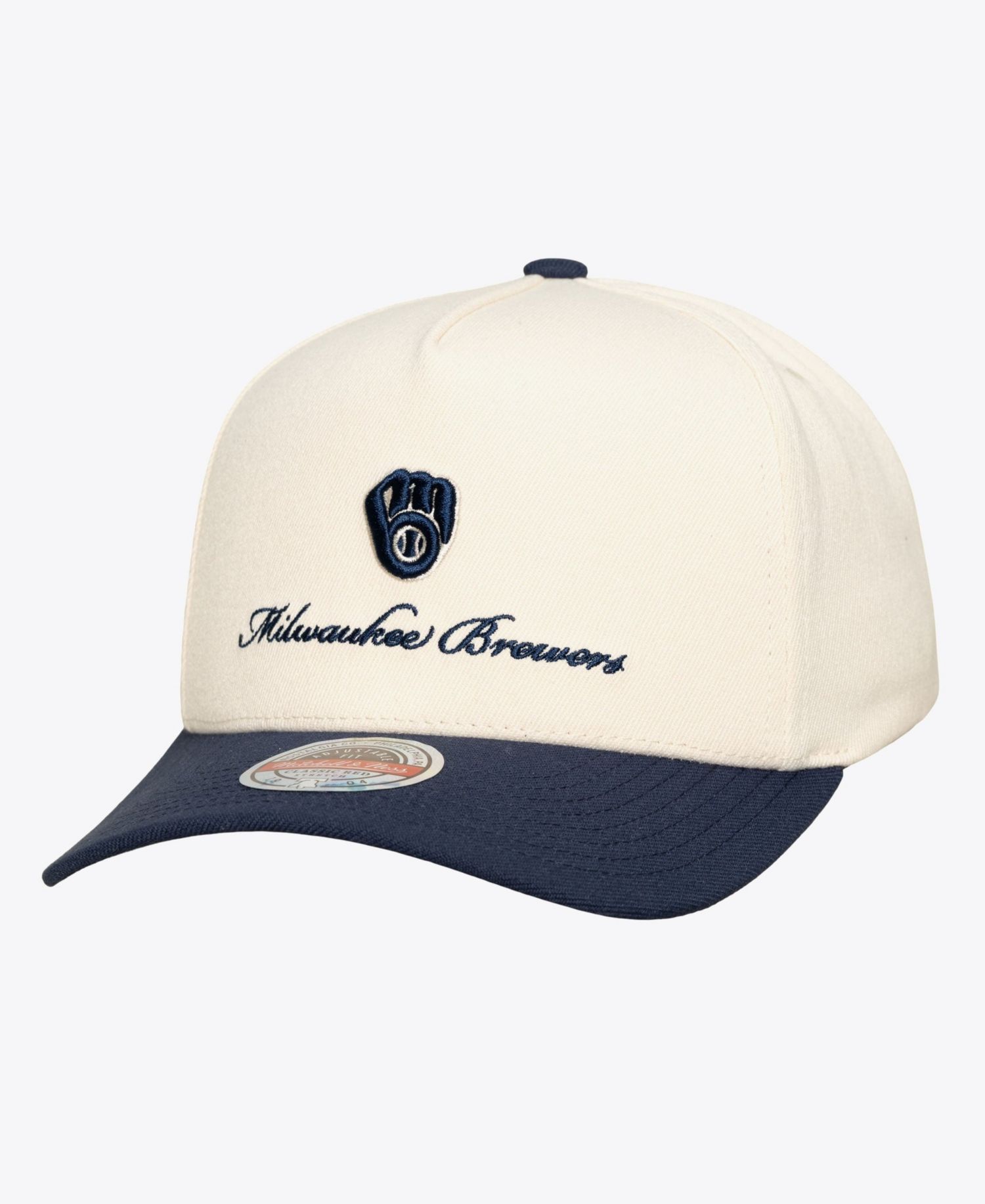 Men's Cream/Navy Milwaukee Brewers Flawless Stretch-Snapback Hat