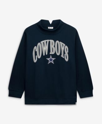 Plus Size Dallas Cowboys Vantage Mock Neck Long Sleeve Oversized Fit Pullover