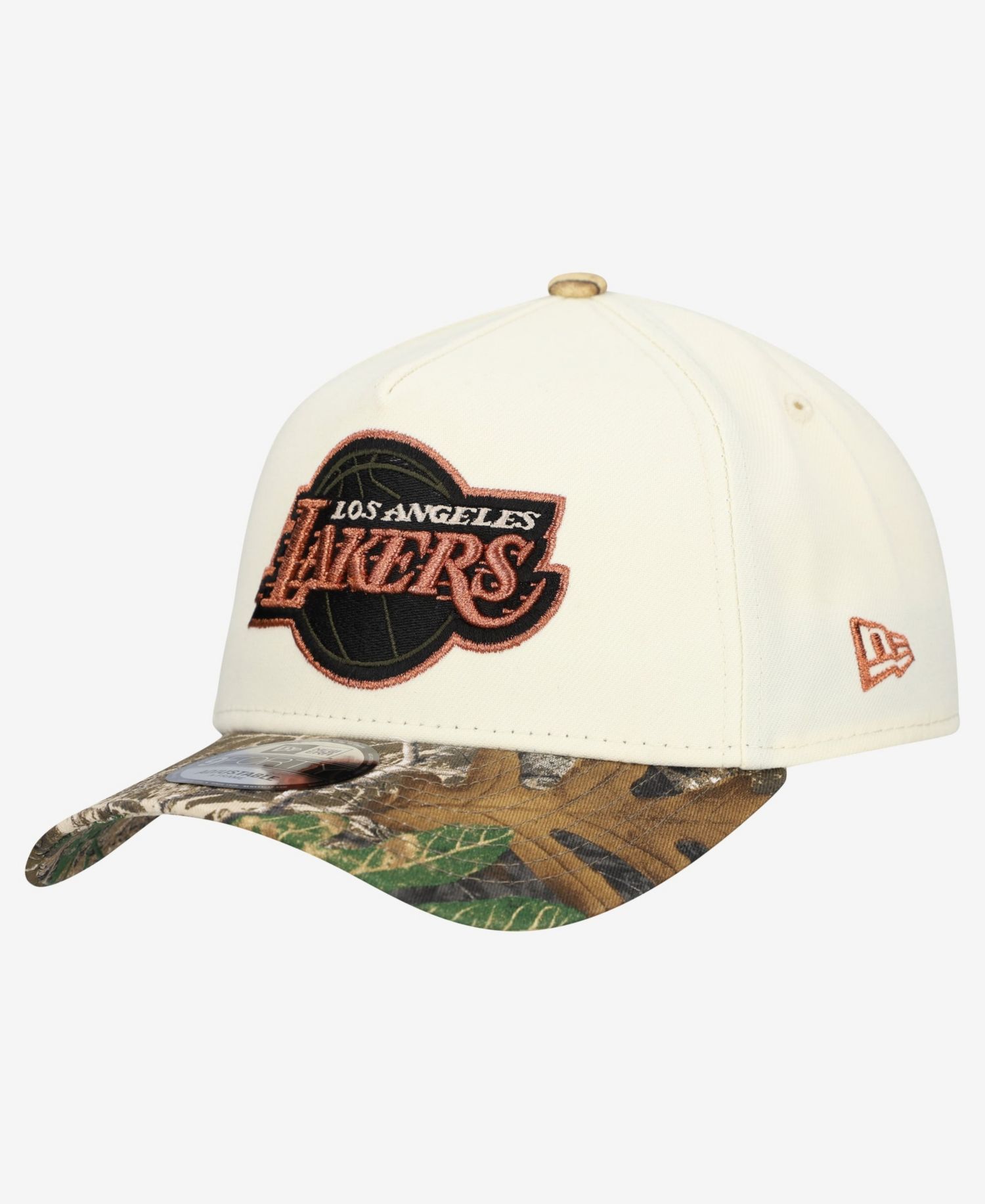 Men's Cream Los Angeles Lakers Realtree Chrome Two-Tone 9FORTY A-Frame Adjustable Hat