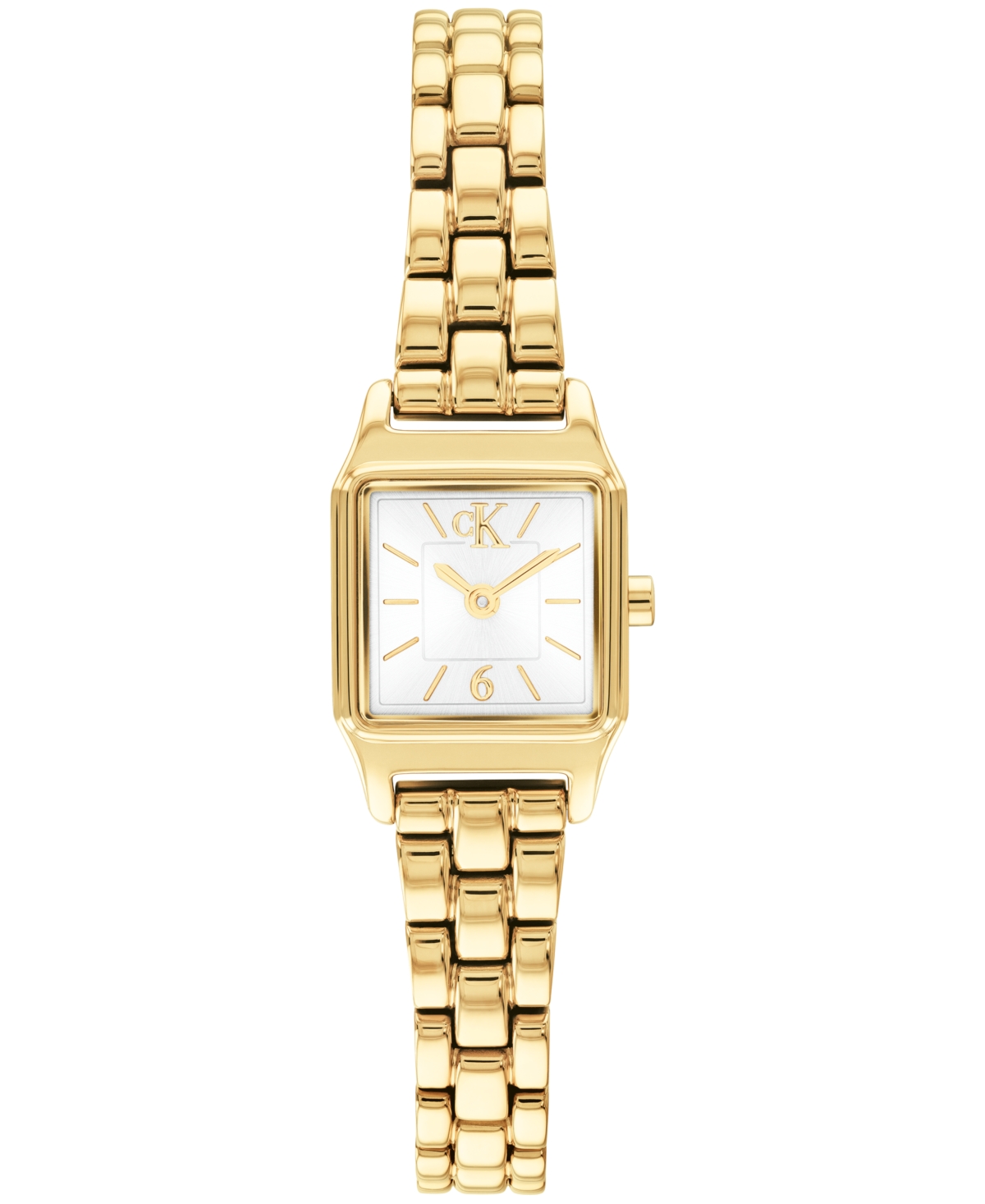 Calvin Klein Women's Quartz Soft Form Gold-Tone Stainless Steel Bracelet Watch 17.1mm - White