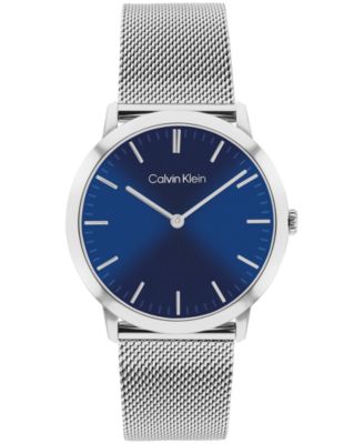 Men's Quartz Exceptional Stainless Steel Mesh Watch 37.5mm