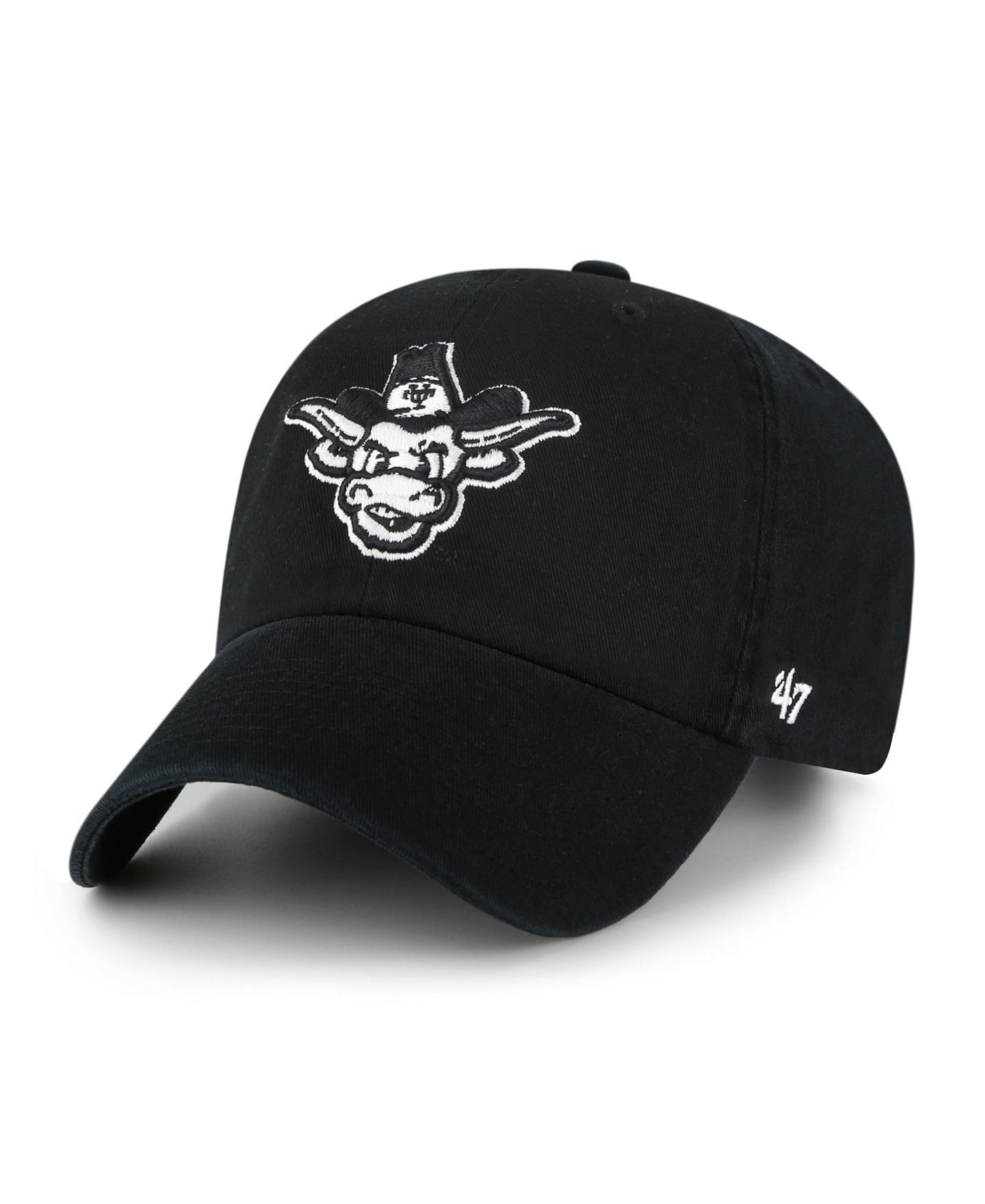 Мужская кепка '47 Brand Black Texas Longhorns Vault Clean Up Adjustable Hat — фото 1