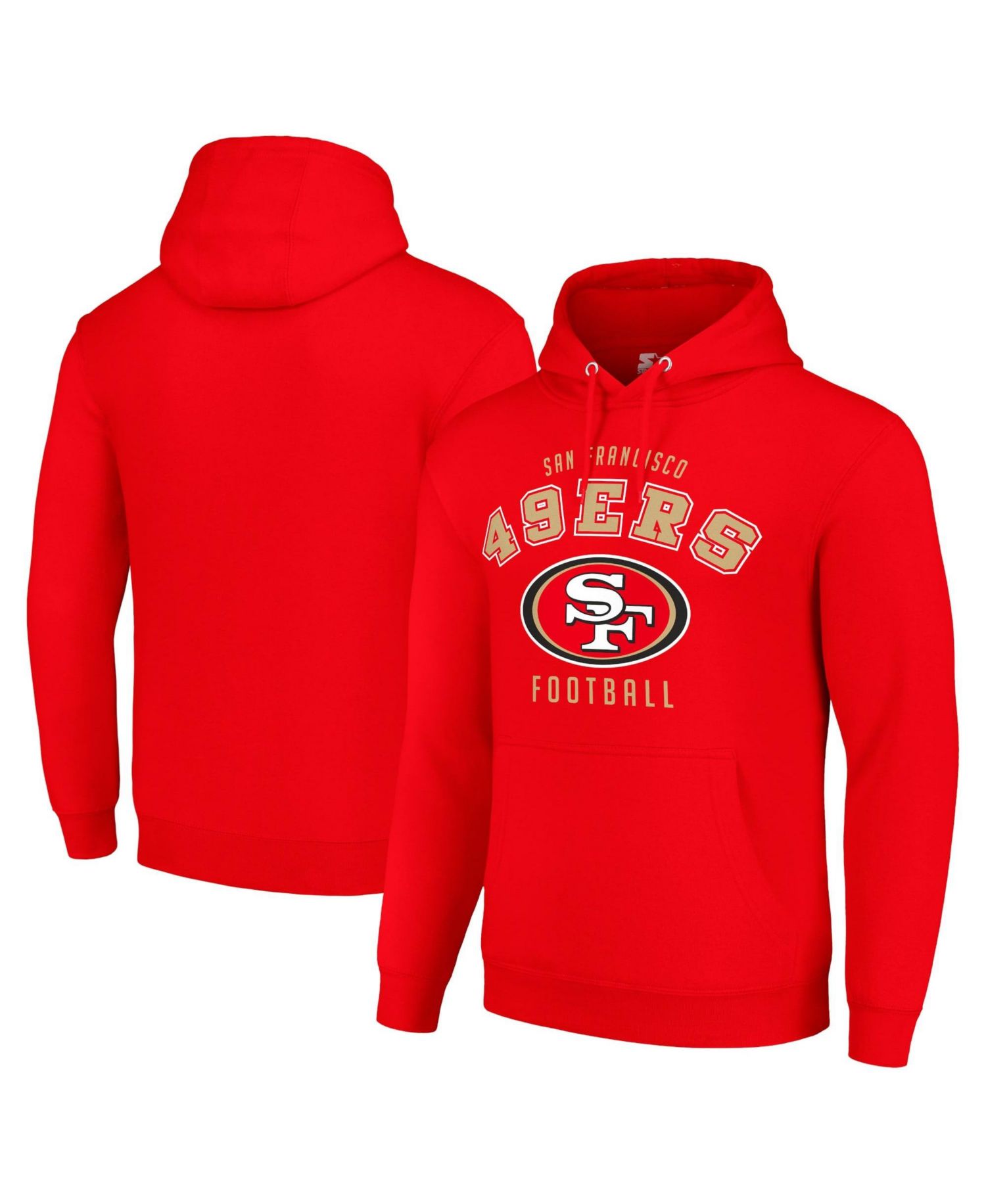 Men's and Women's Scarlet San Francisco 49ers Logo Pullover Hoodie