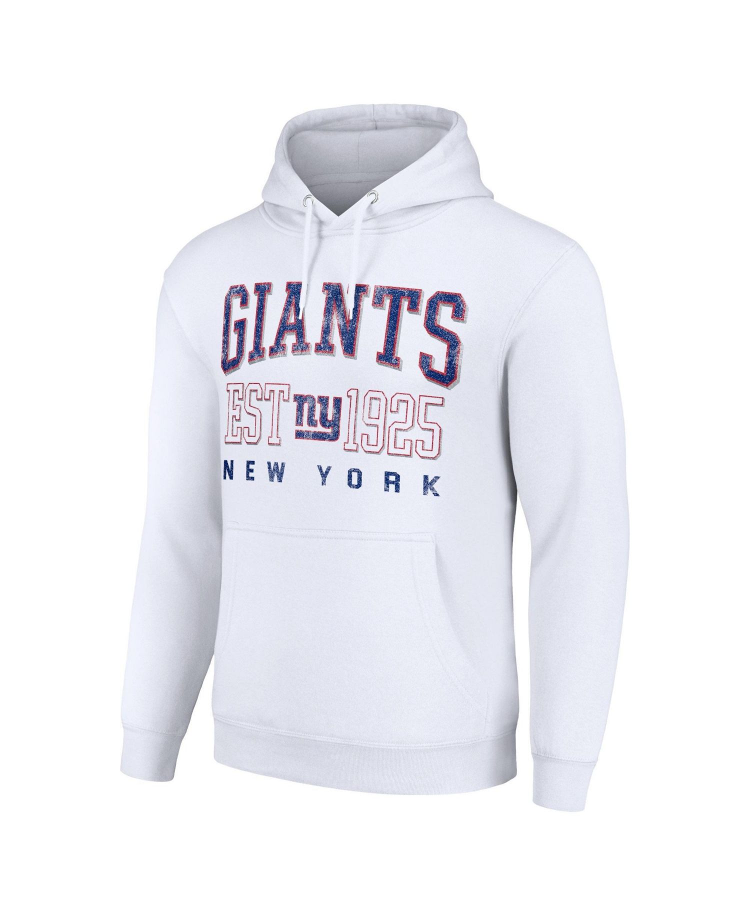 Men's and Women's White New York Giants Throwback Logo Pullover Hoodie