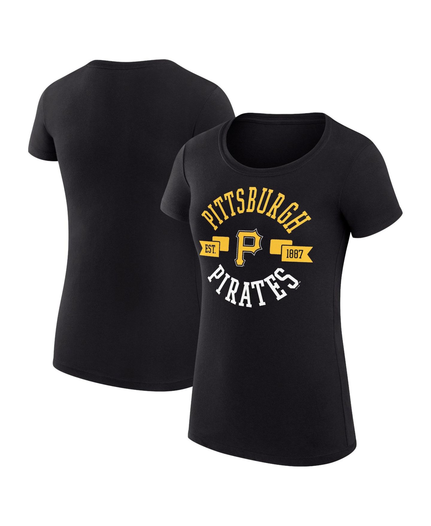 Женская футболка G-III 4Her by Carl Banks Black Pittsburgh Pirates Super-Slim Fit Lightweight City Graphic — фото 1