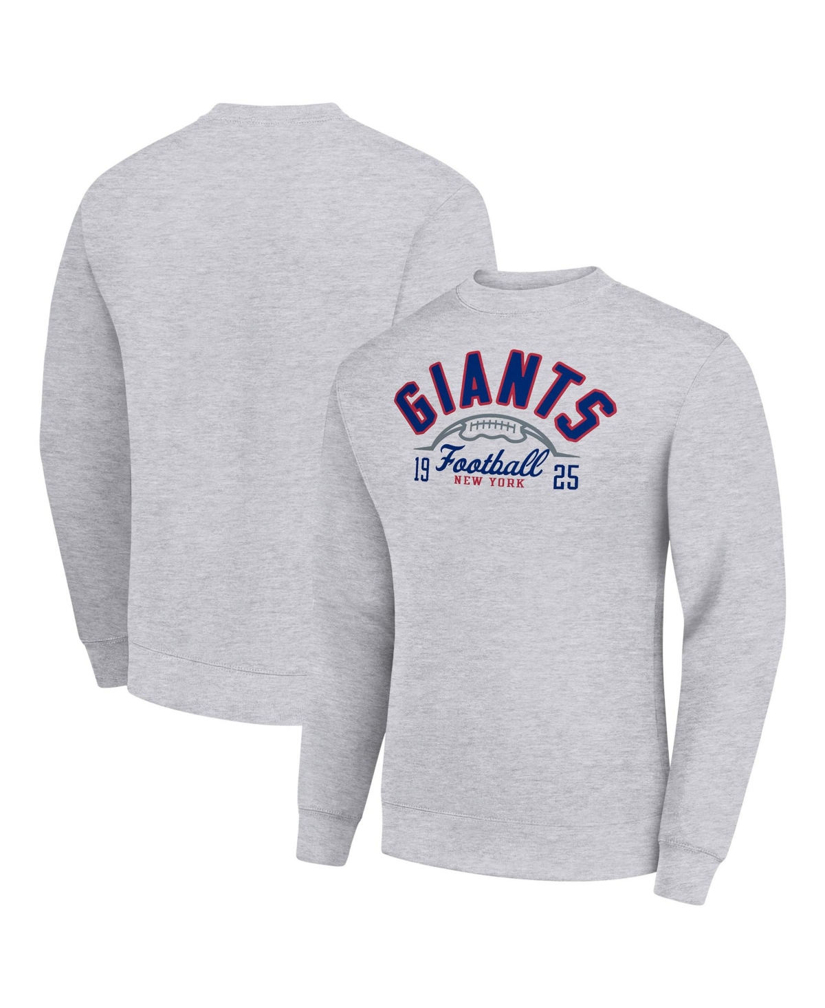 Starter Men's New York Giants Half Ball Long-Sleeve Fleece Pullover Sweatshirt - Heather Gray