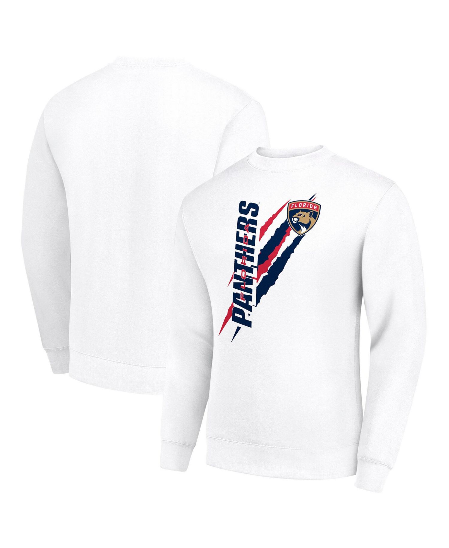 Men's White Florida Panthers Color Scratch Pullover Sweatshirt