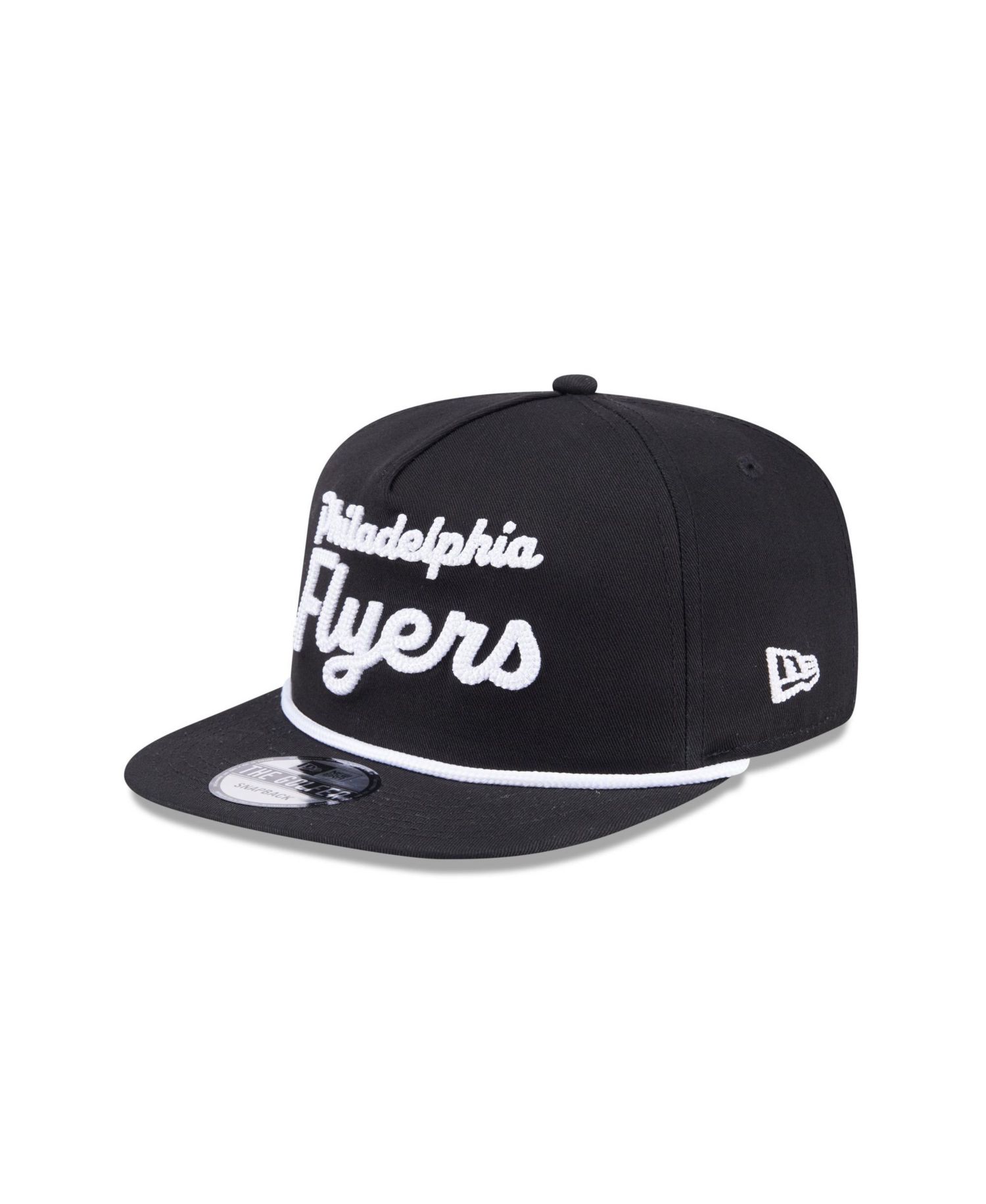Men's Black Philadelphia Flyers Team Text Golfer Adjustable Hat