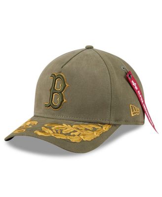 Men's  Olive Boston Red Sox A-Frame 9FORTY Adjustable Hat