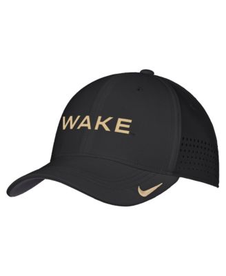 Men's Black Wake Forest Demon Deacons 2026 On-Field AeroBill SwooshFlex Dri-FIT Hat