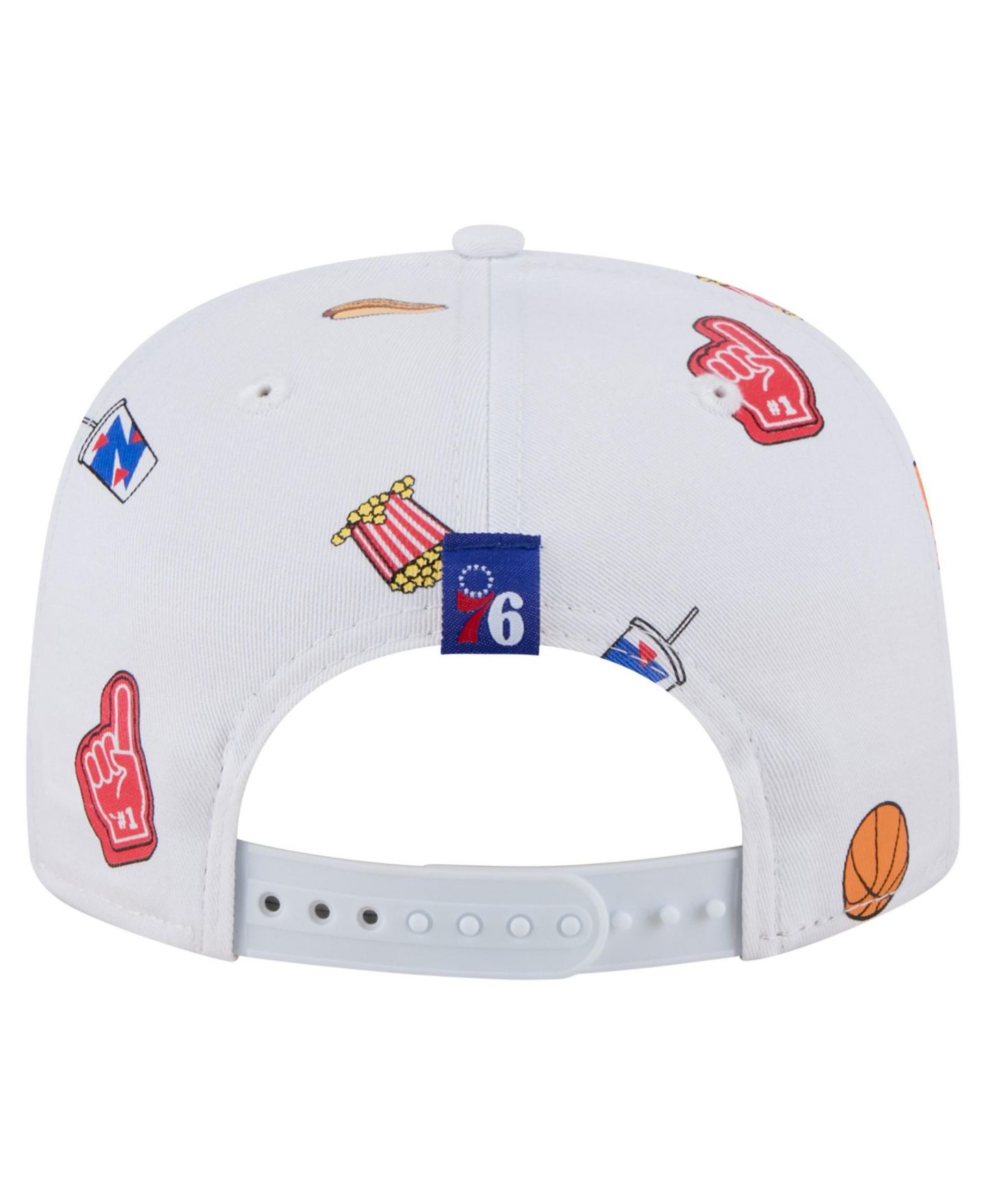 Мужская кепка New Era White Philadelphia 76ers Team Cheer Rope 19TWENTY Adjustable Hat — фото 4