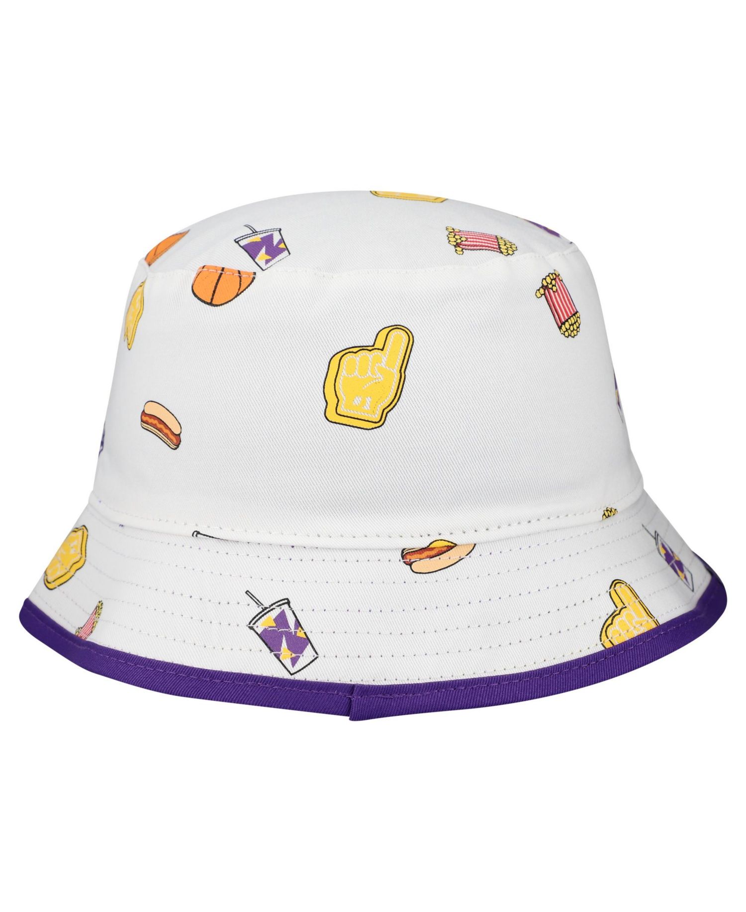 Men's White Los Angeles Lakers Team Cheer Reversible Bucket Hat