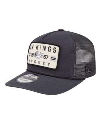 Men's Charcoal Los Angeles Kings Washed Patch 19TWENTY Trucker Adjustable Hat