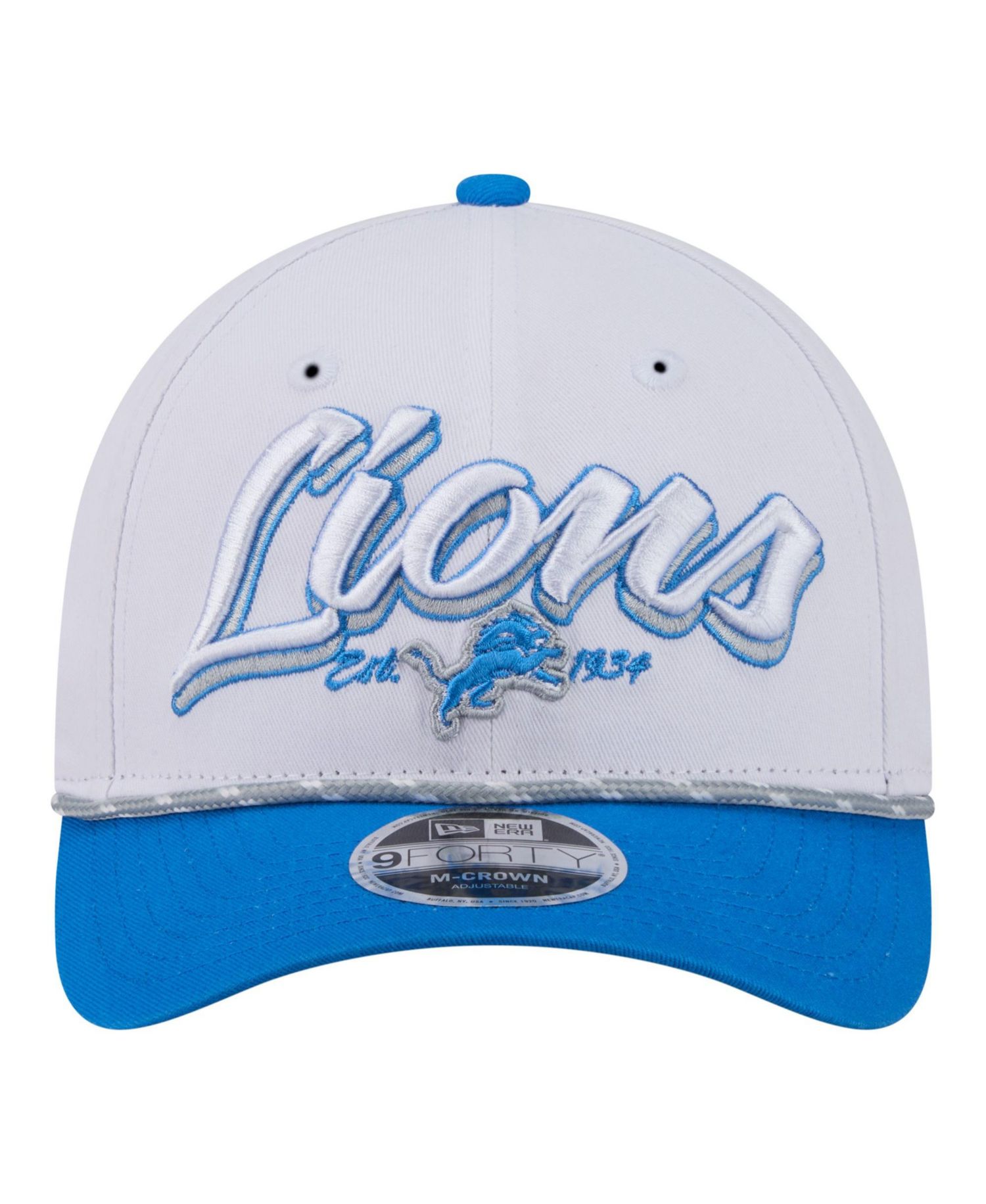 Men's White Detroit Lions Team Loyal A-Frame 9FORTY Adjustable Hat