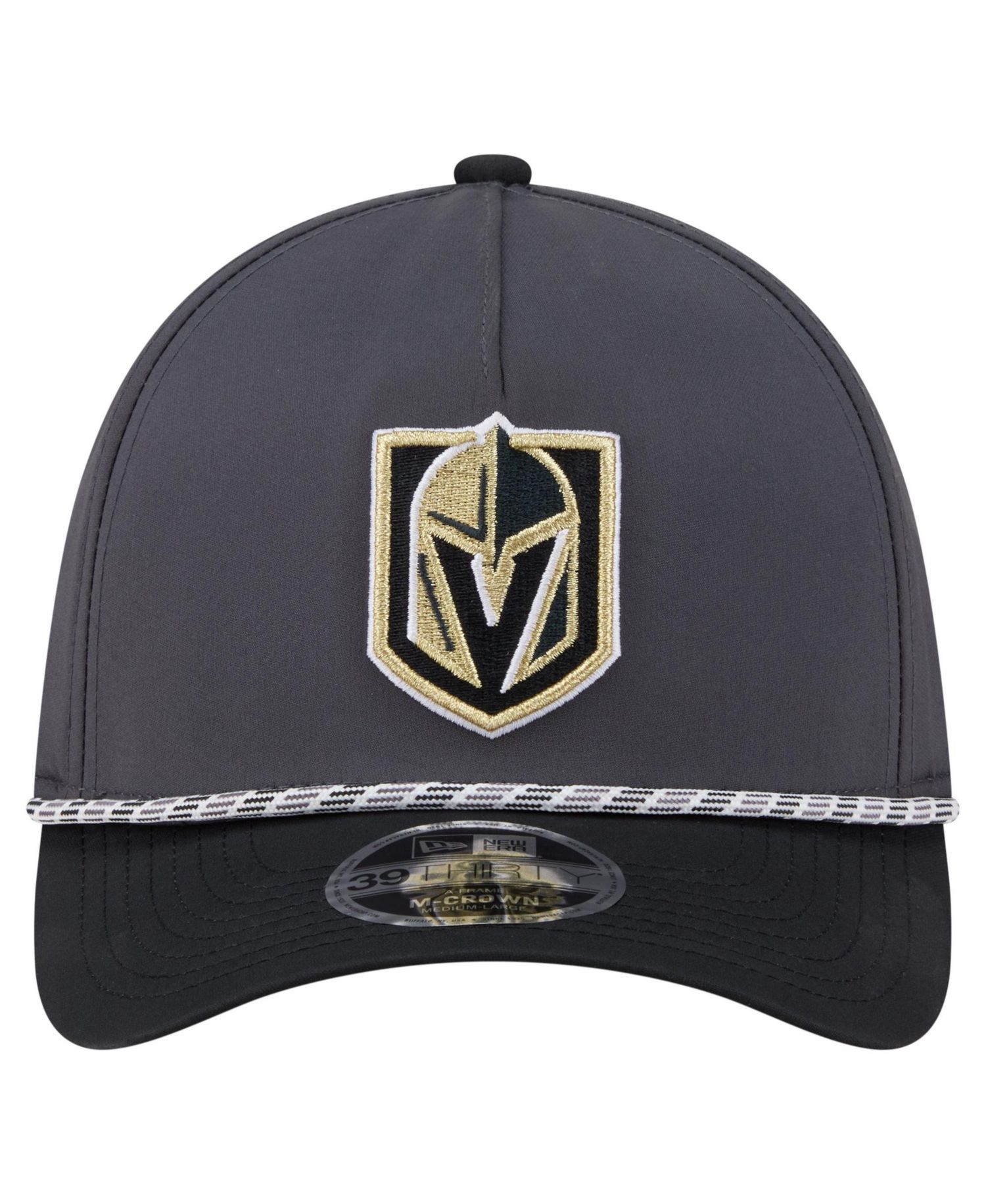 Men's Charcoal/Black Vegas Golden Knights 2-Tone Featherweight 39THIRTY A-Frame M-Crown Flex Hat