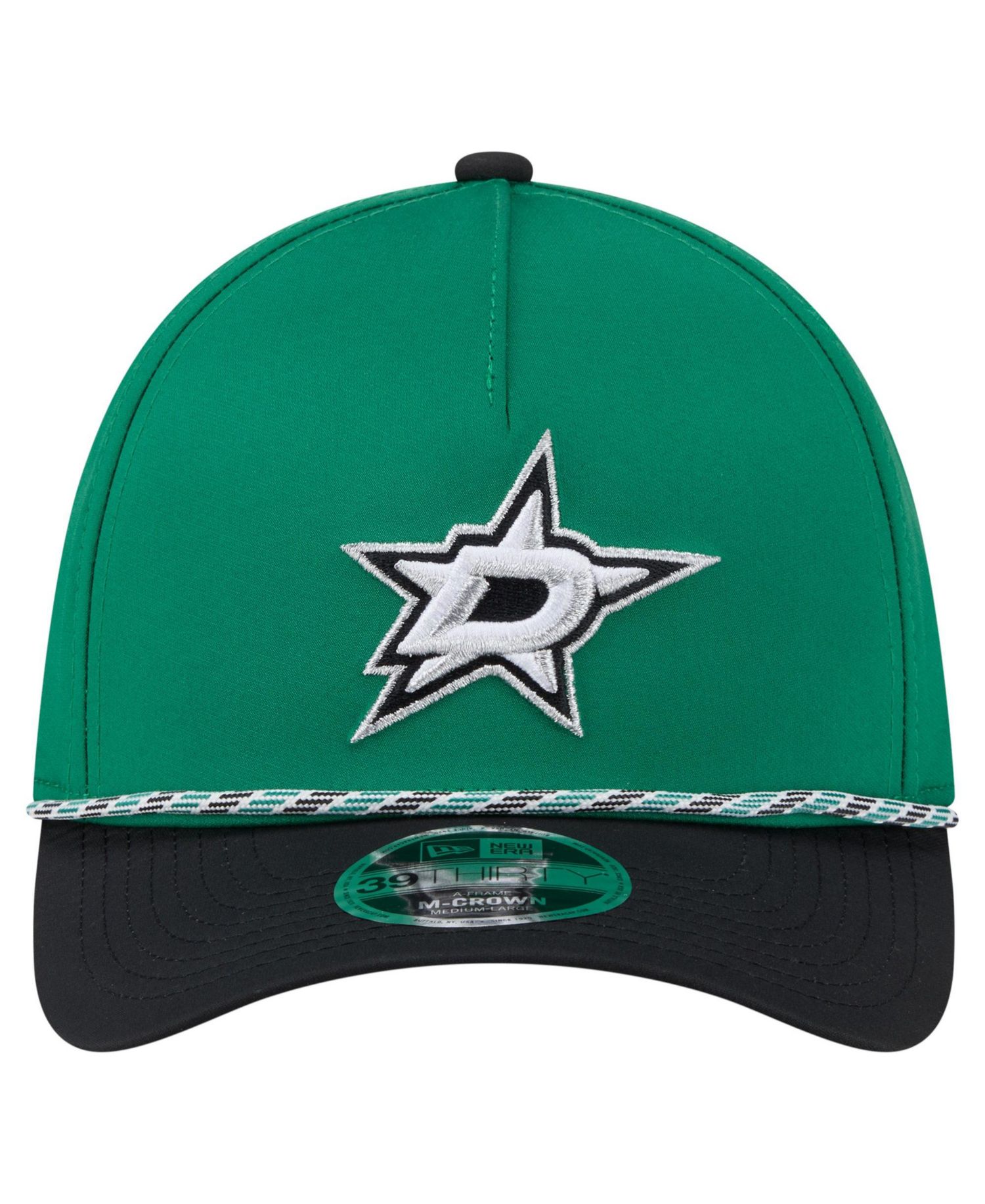 Men's Kelly Green/Black Dallas Stars 2-Tone Featherweight 39THIRTY A-Frame M-Crown Flex Hat