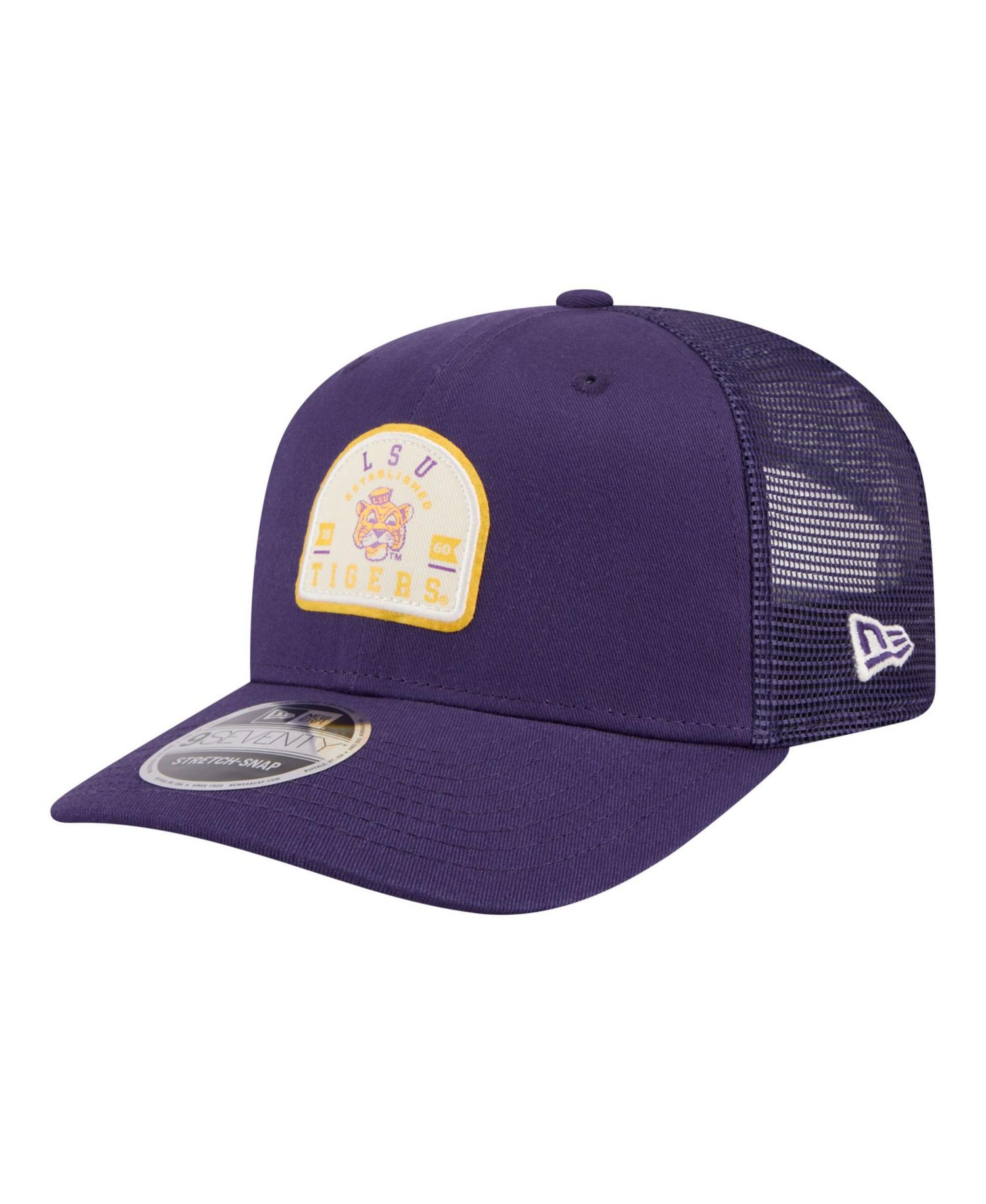 Men's Purple LSU Tigers Patched 9SEVENTY Trucker Adjustable Hat