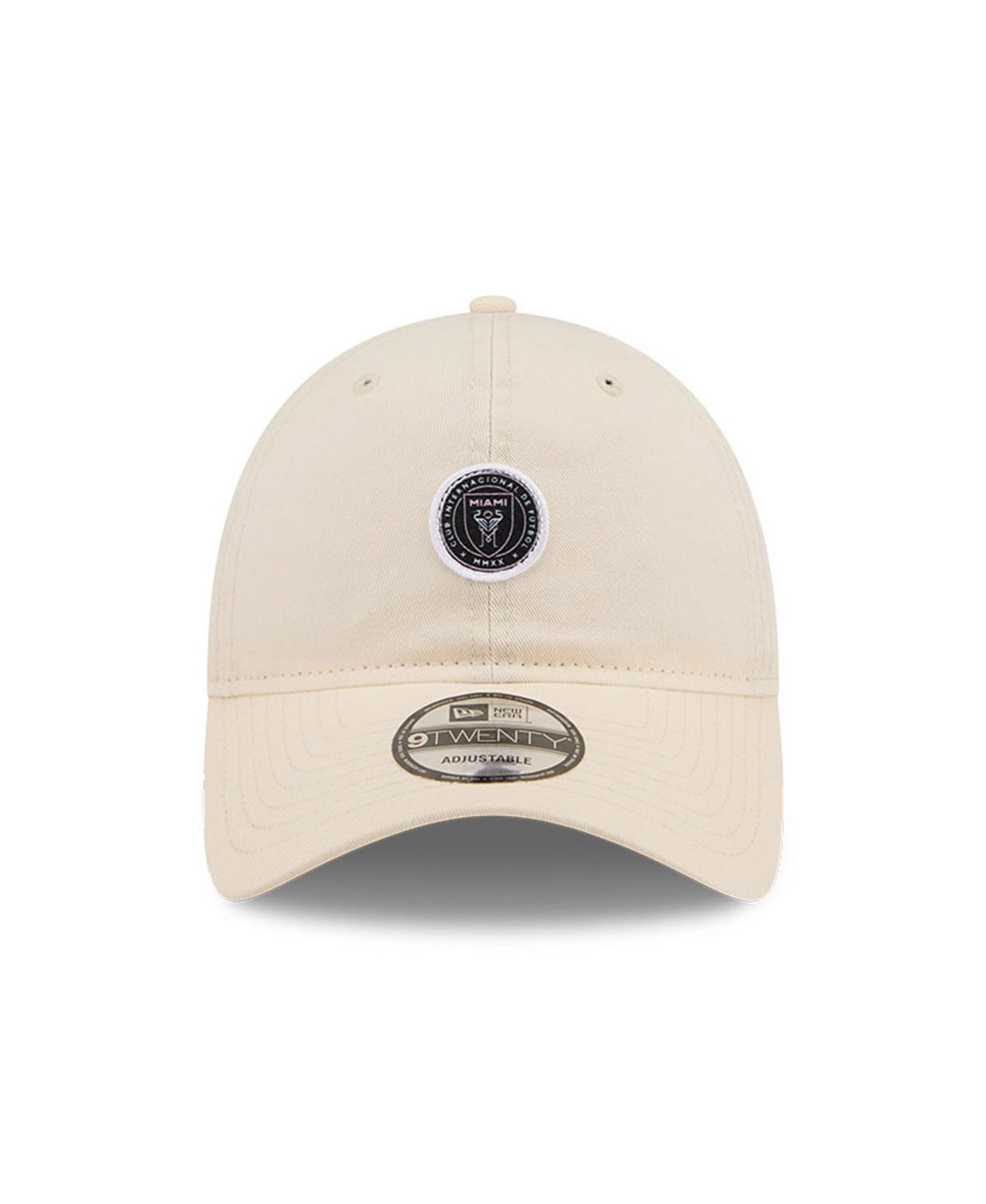 Мужская кепка New Era Beige Inter Miami CF Micro Team Logo 9TWENTY Adjustable Hat — фото 2