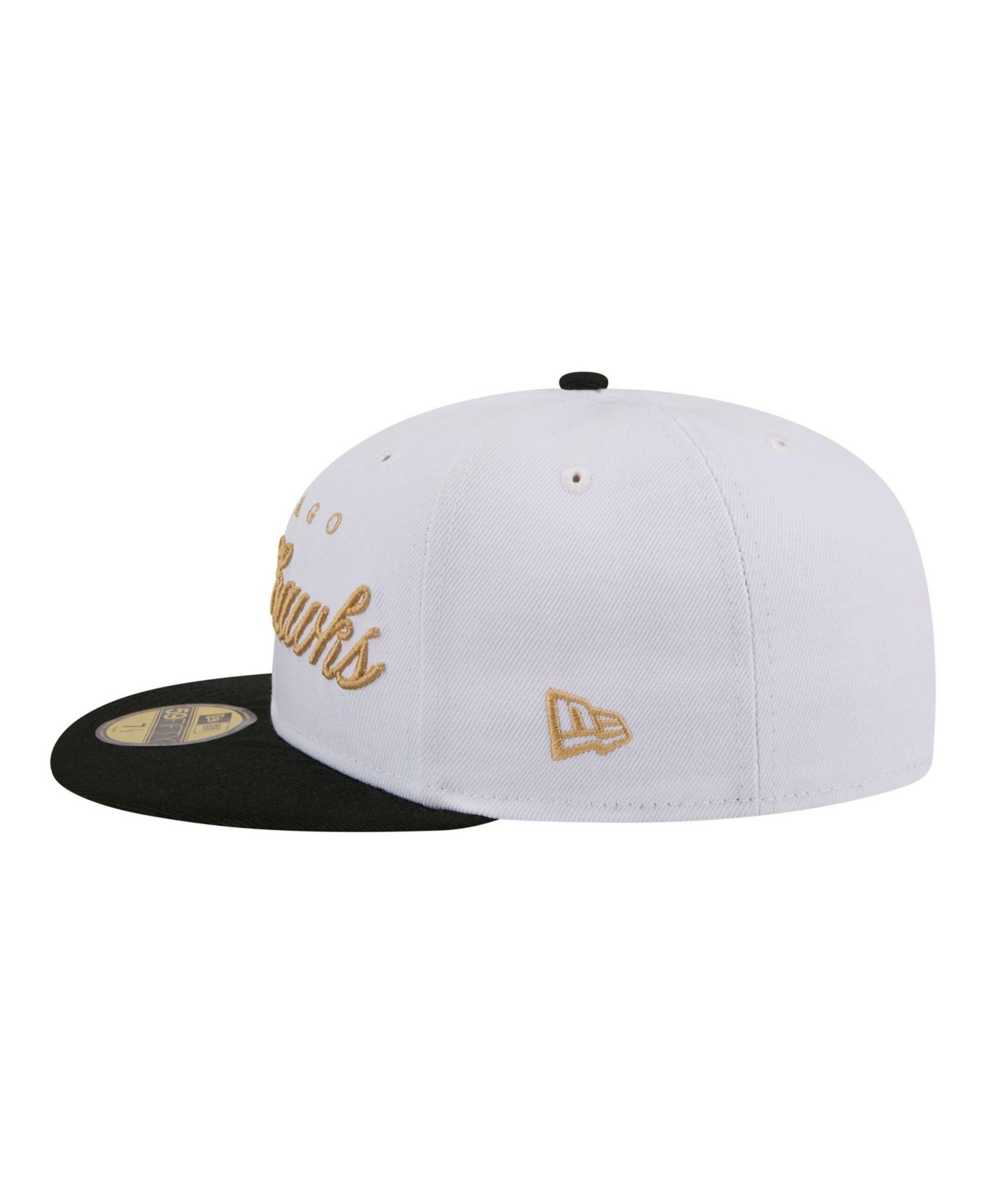 Men's White/Black Chicago Blackhawks Scripted 59FIFTY Fitted Hat