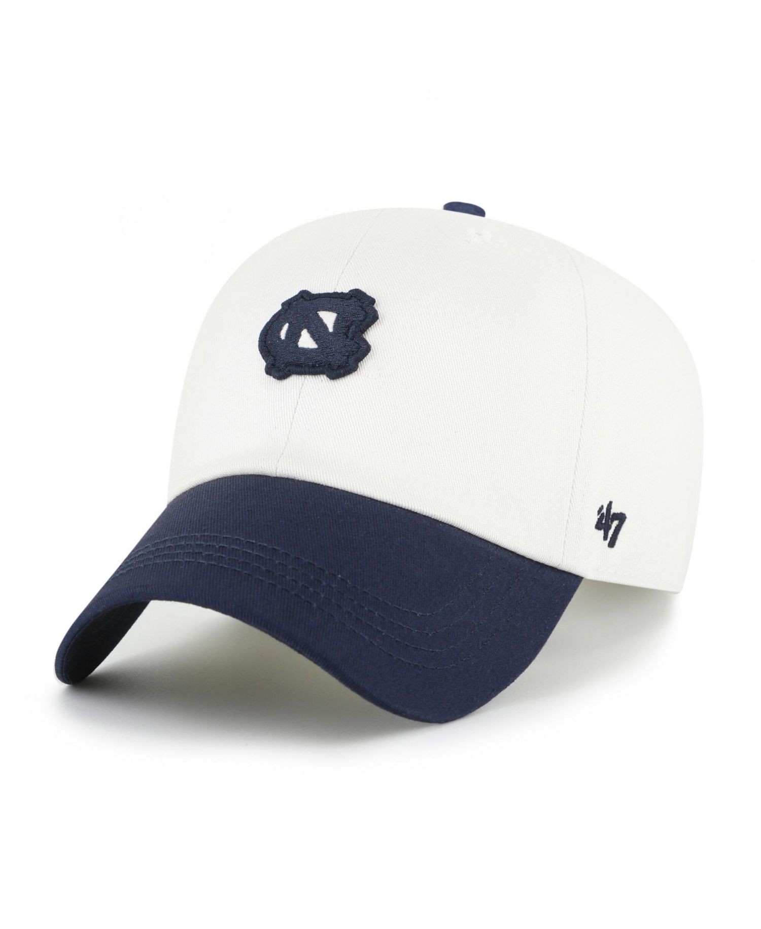 Men's '47 White/Navy North Carolina Tar Heels Contemporary Basics Two Tone Clean Up Adjustable Hat