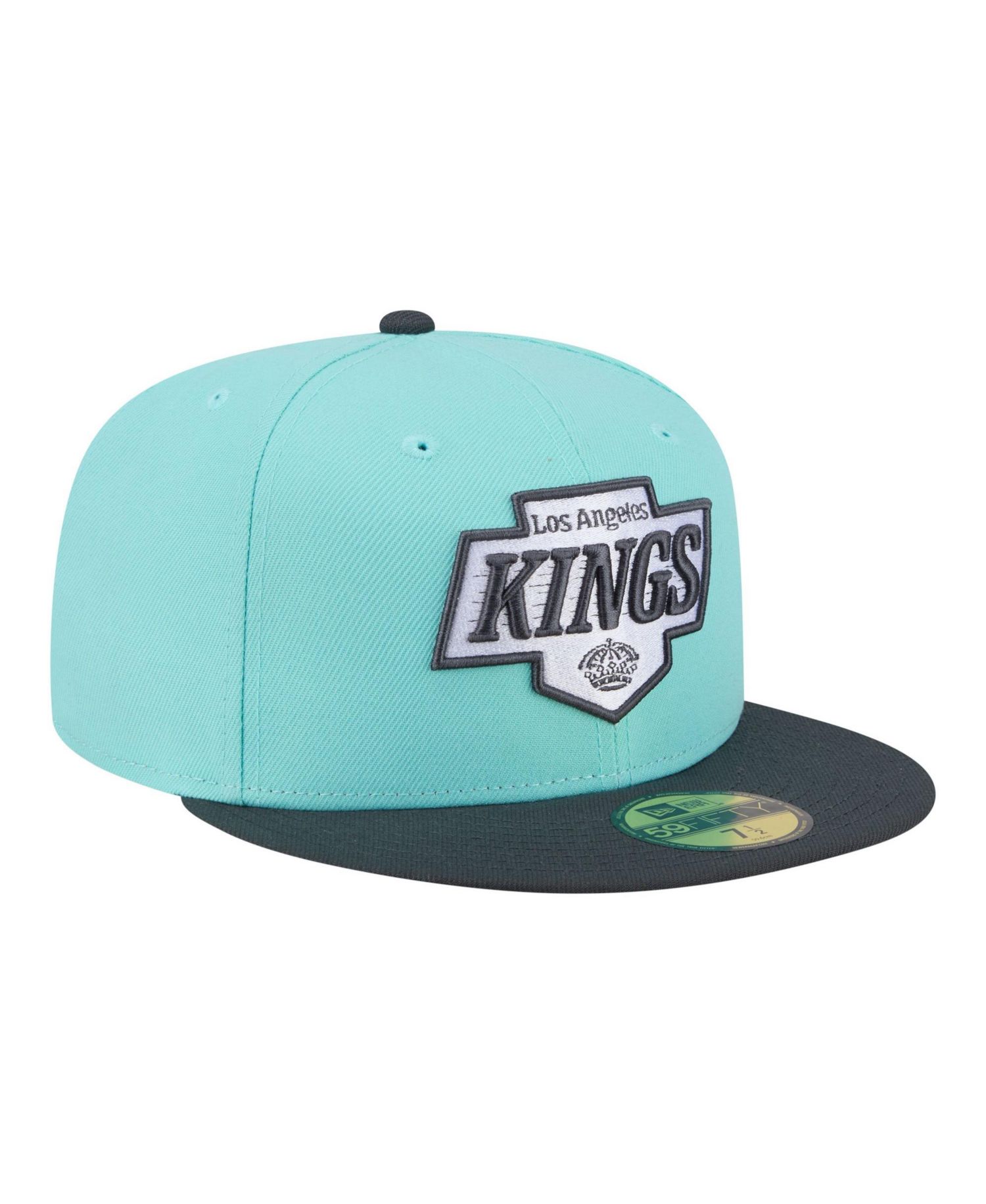 Men's Turquoise/Charcoal Los Angeles Kings Two-Tone Color Pack 59FIFTY Fitted Hat