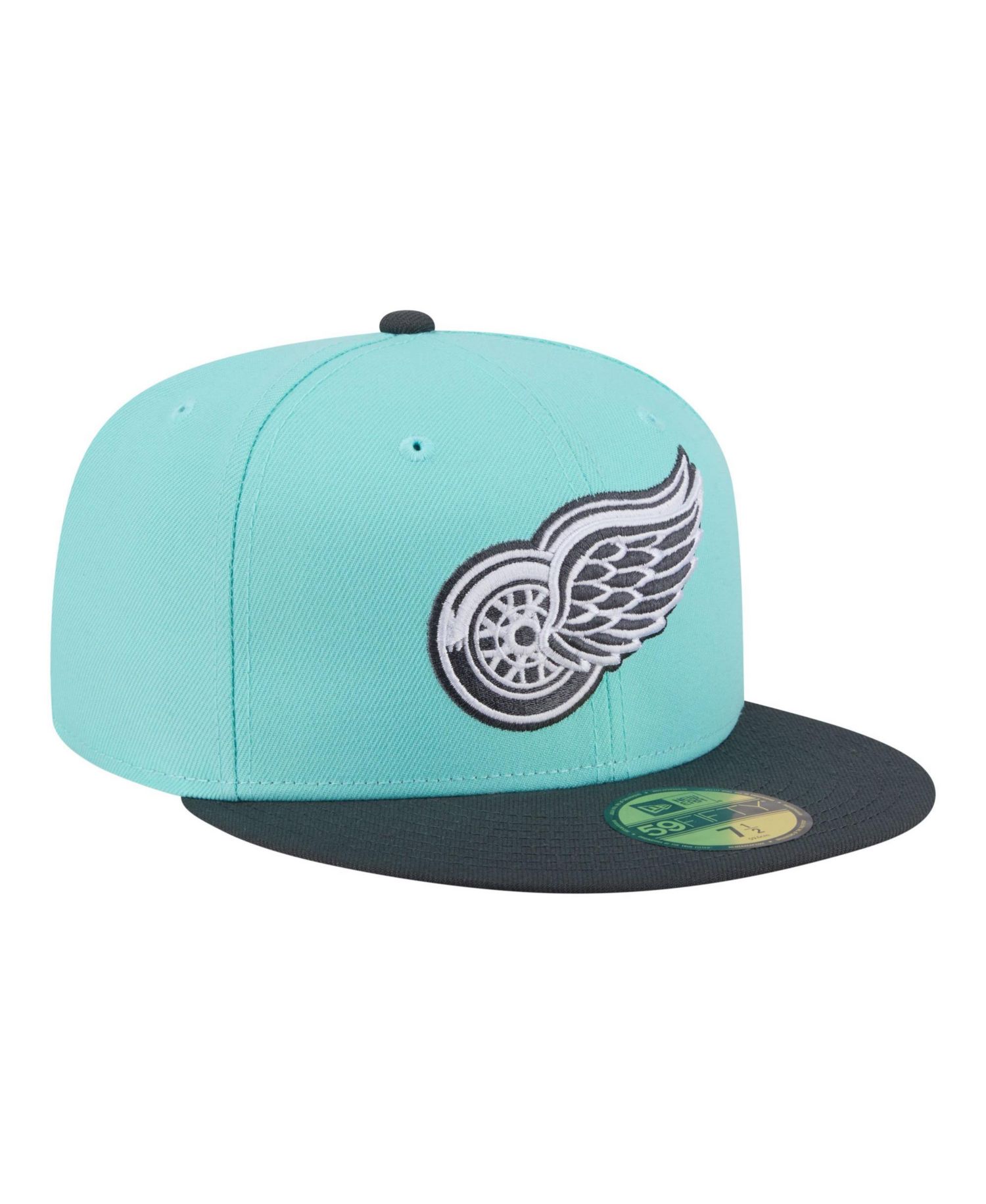 Men's Turquoise/Charcoal Detroit Red Wings Two-Tone Color Pack 59FIFTY Fitted Hat