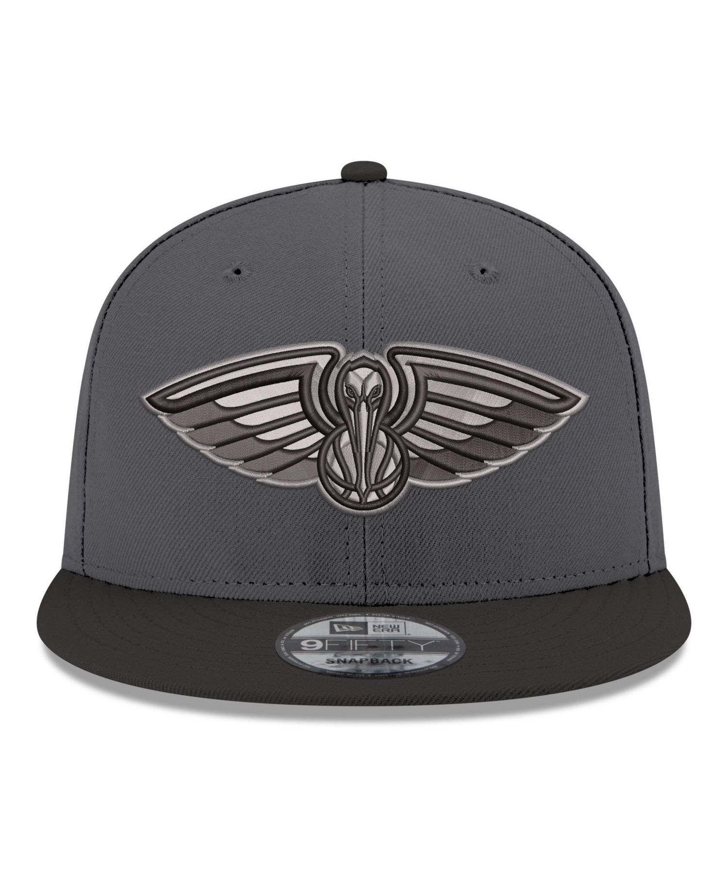 Men's Gray/Black New Orleans Pelicans Logo 2-Tone 9FIFTY Snapback Hat