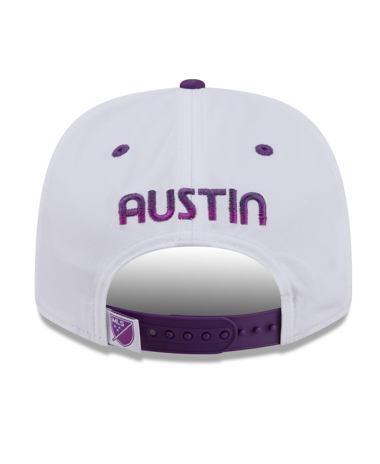 Мужские головные уборы New Era Purple/White Austin FC 2026 Third Jersey Hook 9SEVENTY Adjustable Hat — фото 4