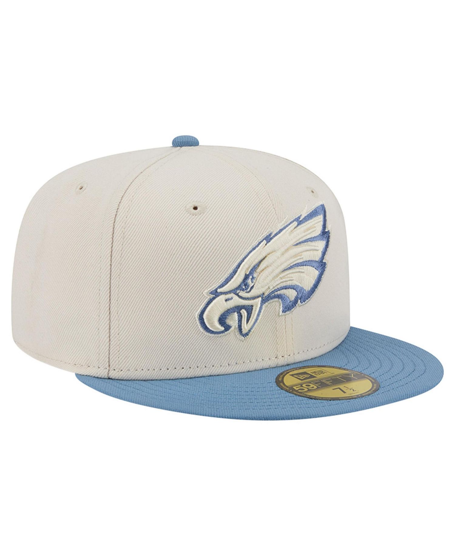 Men's Cream/Blue Philadelphia Eagles Color Pack 59FIFTY Fitted Hat