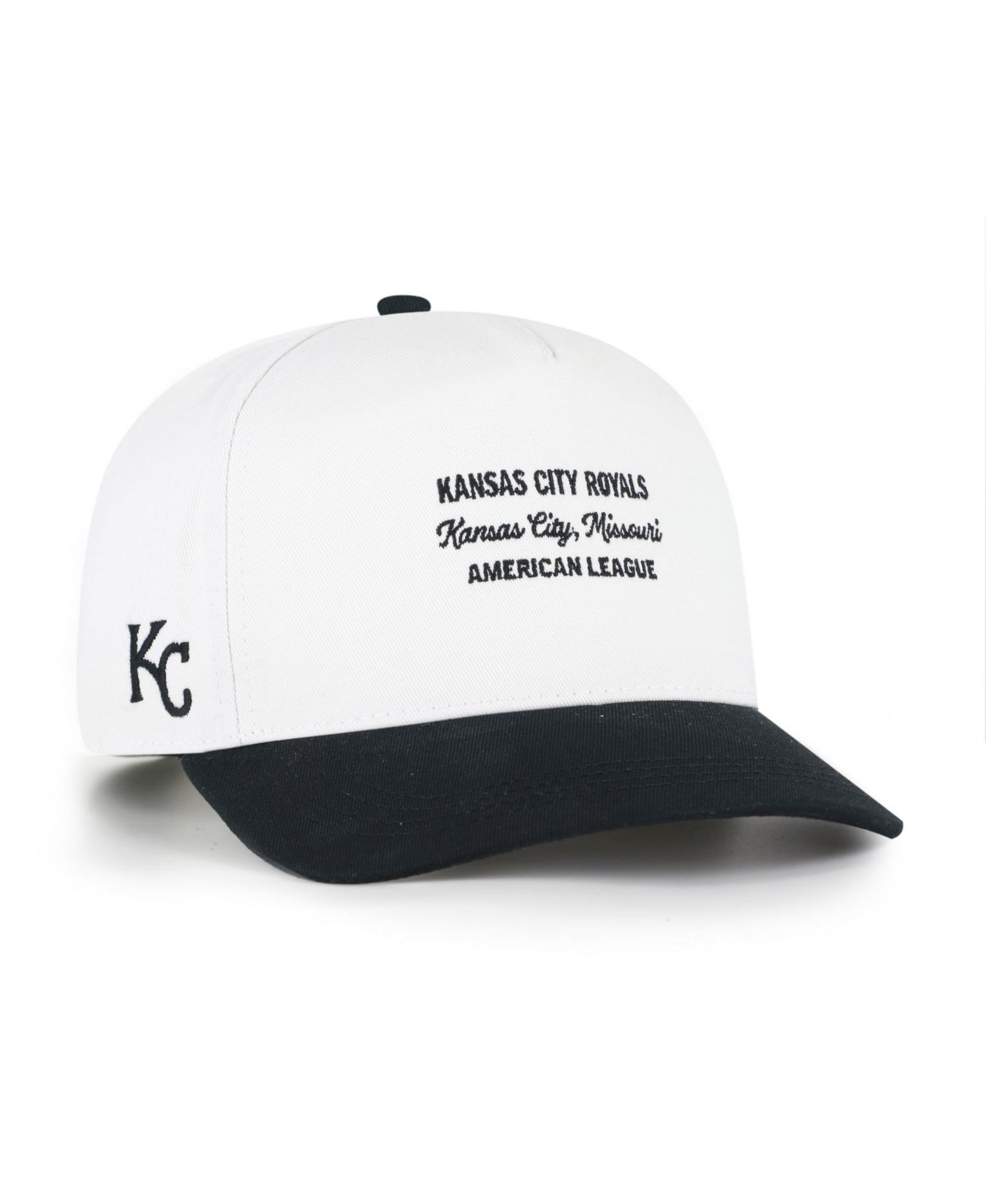 Men's '47 White/Black Kansas City Royals Contemporary Two-Tone Hitch Adjustable Hat