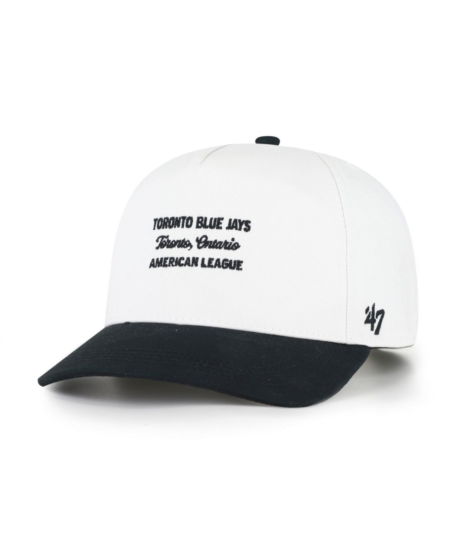 Men's '47 White/Black Toronto Blue Jays Contemporary Two-Tone Hitch Adjustable Hat