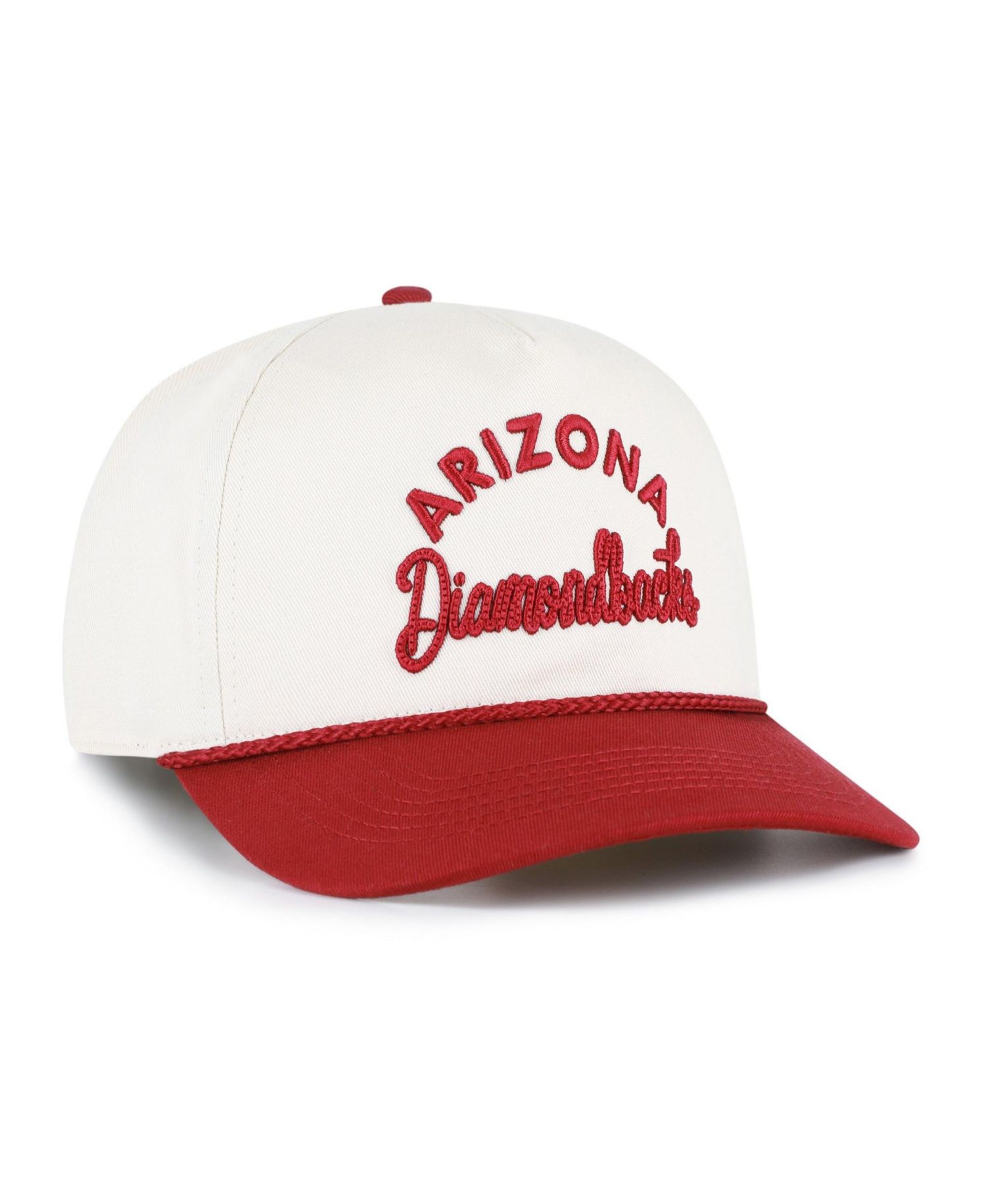 Men's and Women's '47 Natural/Red Arizona Diamondbacks Rope Script Hitch Adjustable Hat